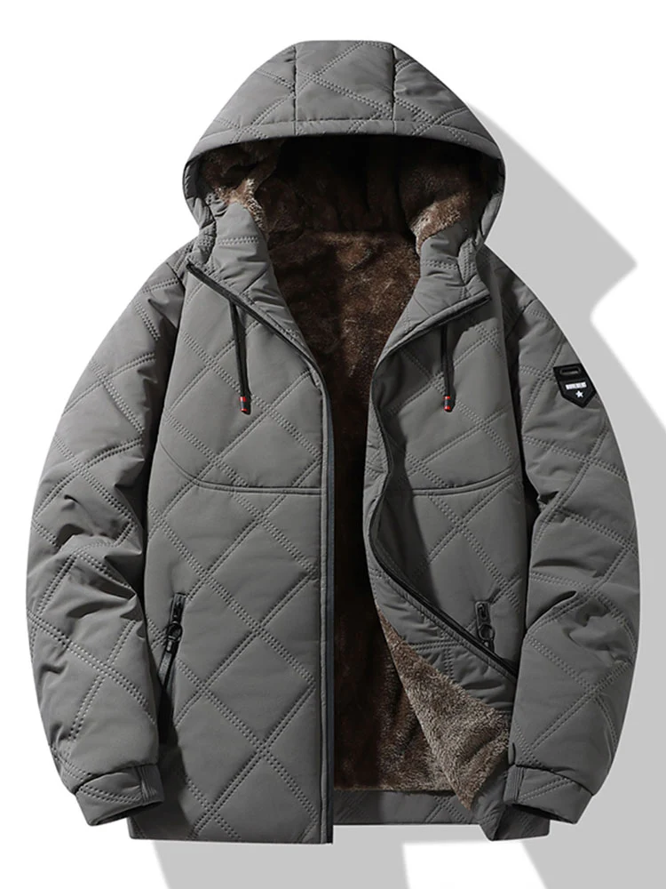 Wattierte Jacke mit Kapuze und Kunstpelzfutter - Image 7