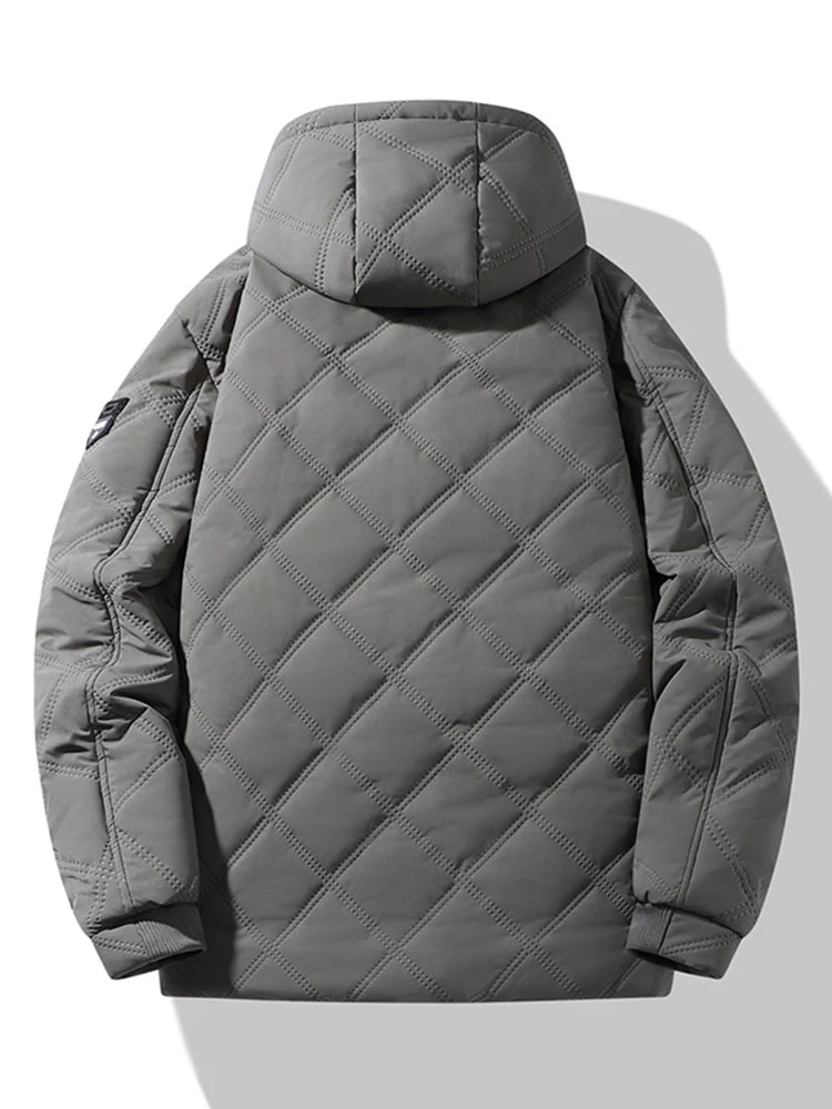 Wattierte Jacke mit Kapuze und Kunstpelzfutter - Image 8