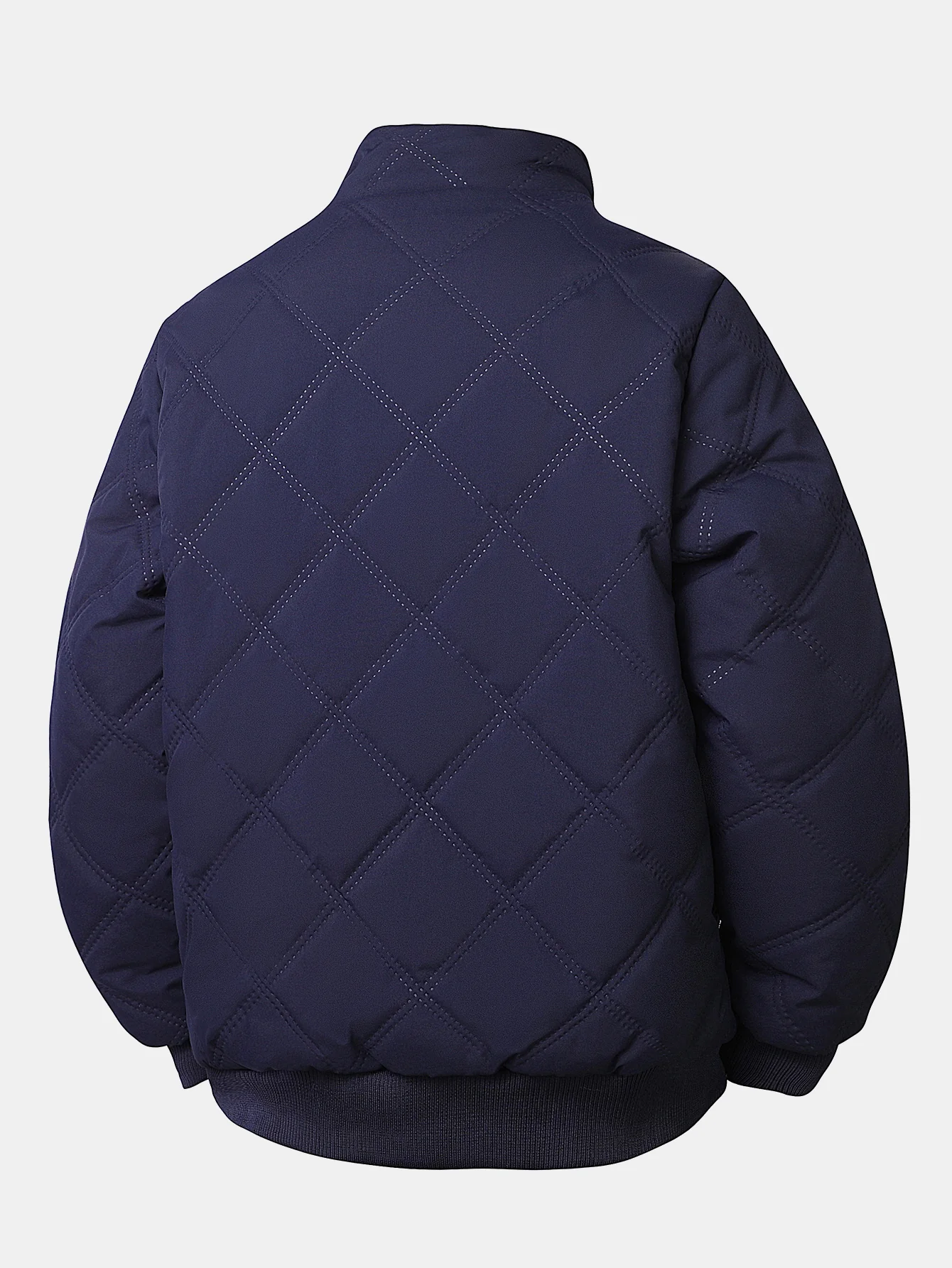 Faux Fur Lined Quilted Stand Collar Jacket - Image 12