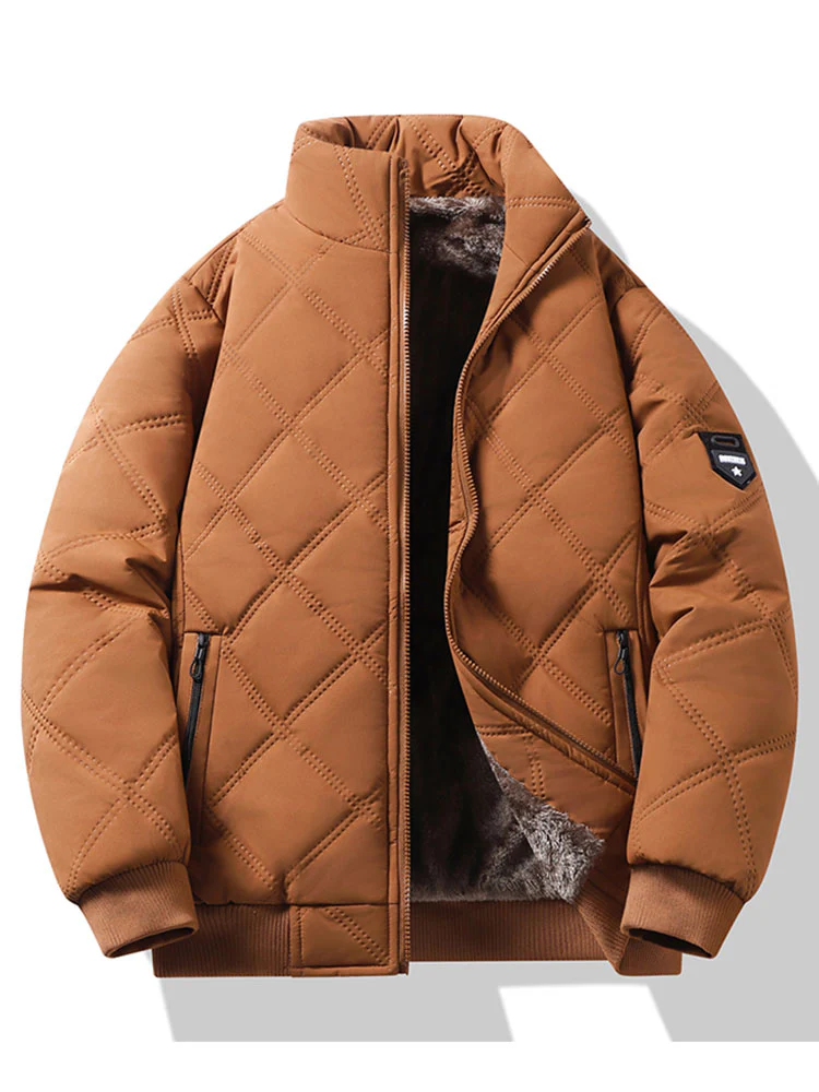 Steppjacke mit Stehkragen und Kunstpelzfutter