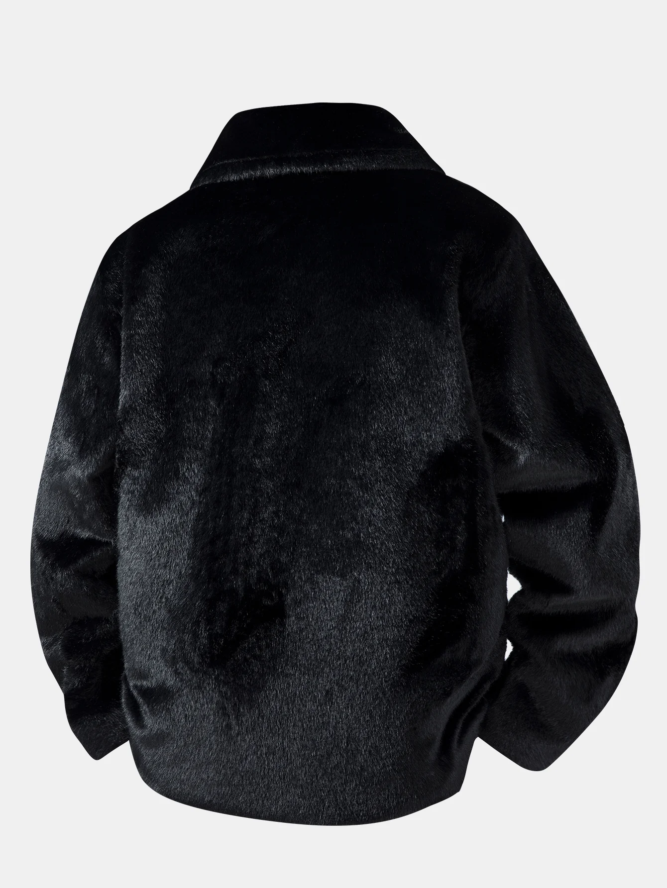Faux Fur Notch Lapel Coat - Image 4