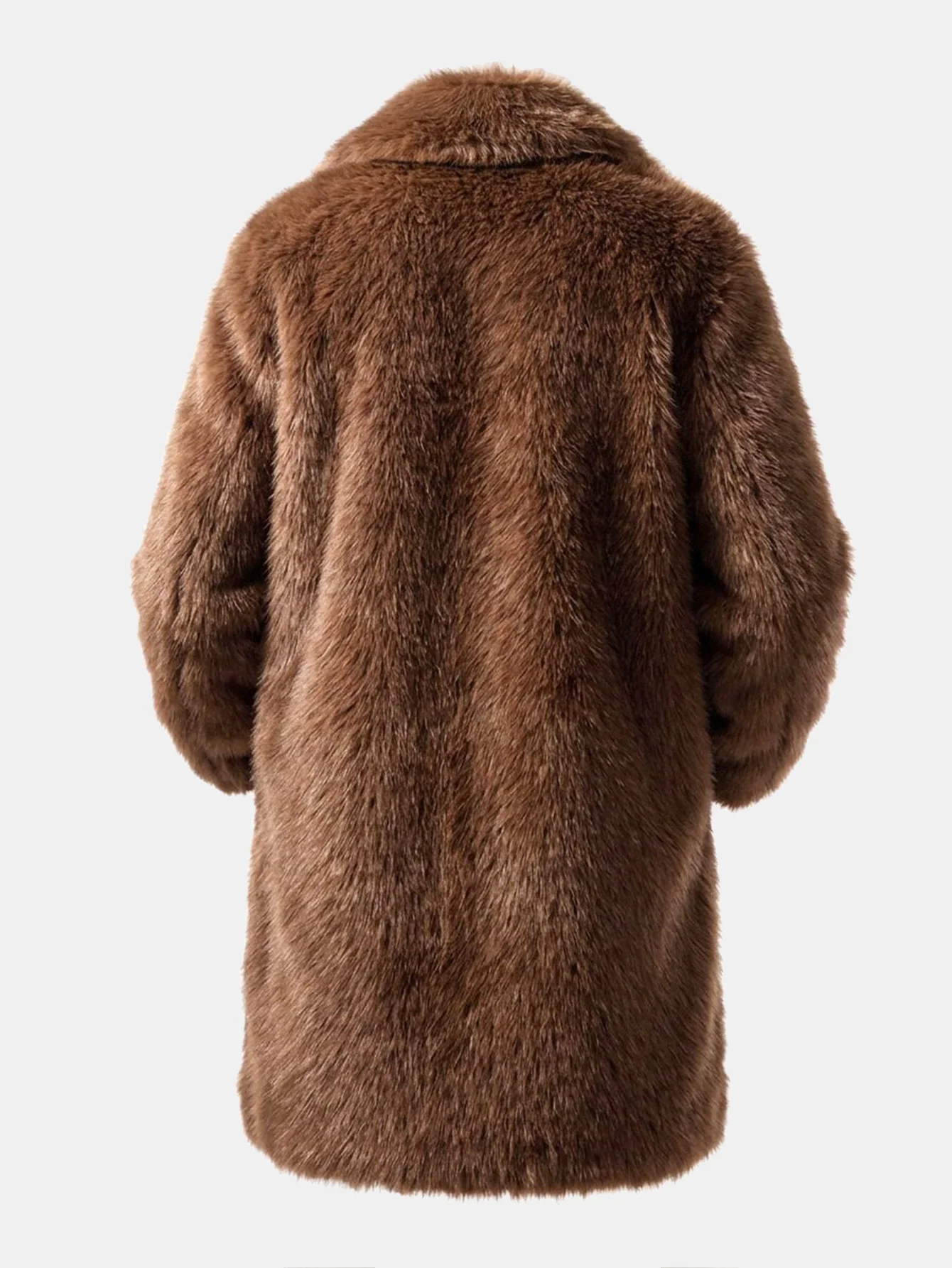 Faux Fur Notch Lapel Overcoat - Image 2