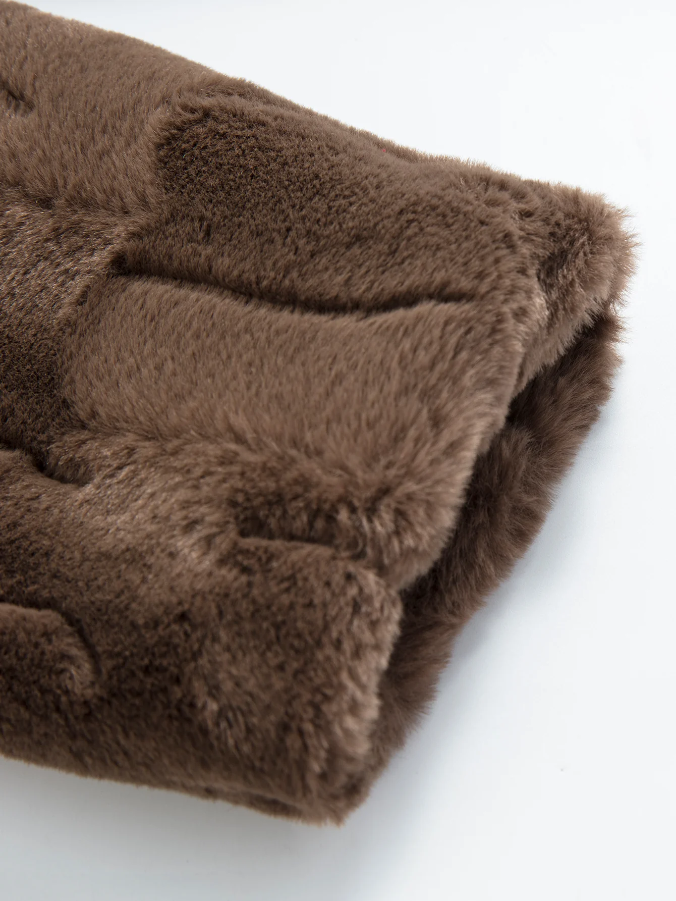 Faux Fur Textured Notch Lapel Overcoat - Image 7