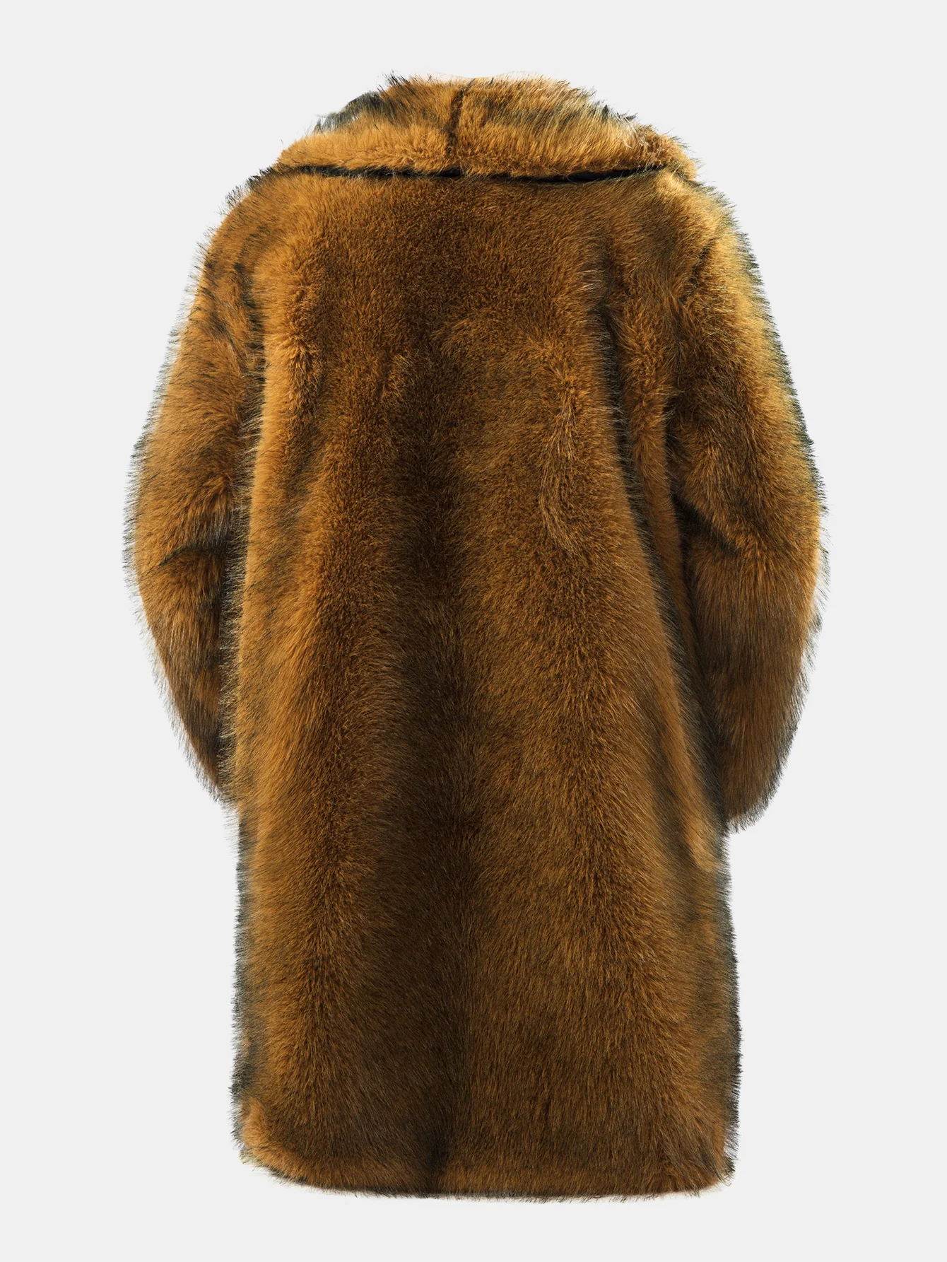 Faux Fur Shawl Collar Overcoat - Image 4