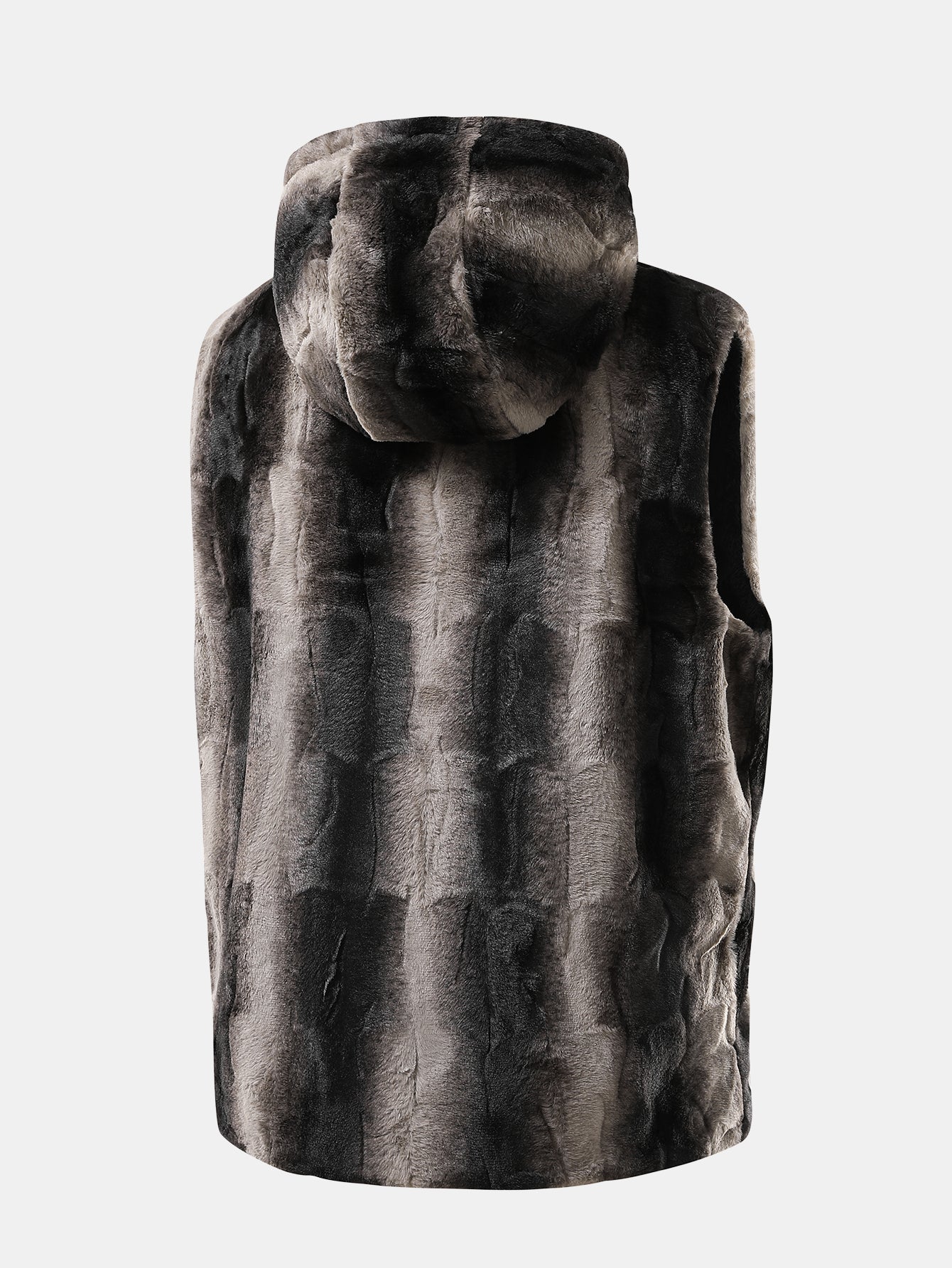 Faux Fur Zip-Up Hooded Vest - Image 2