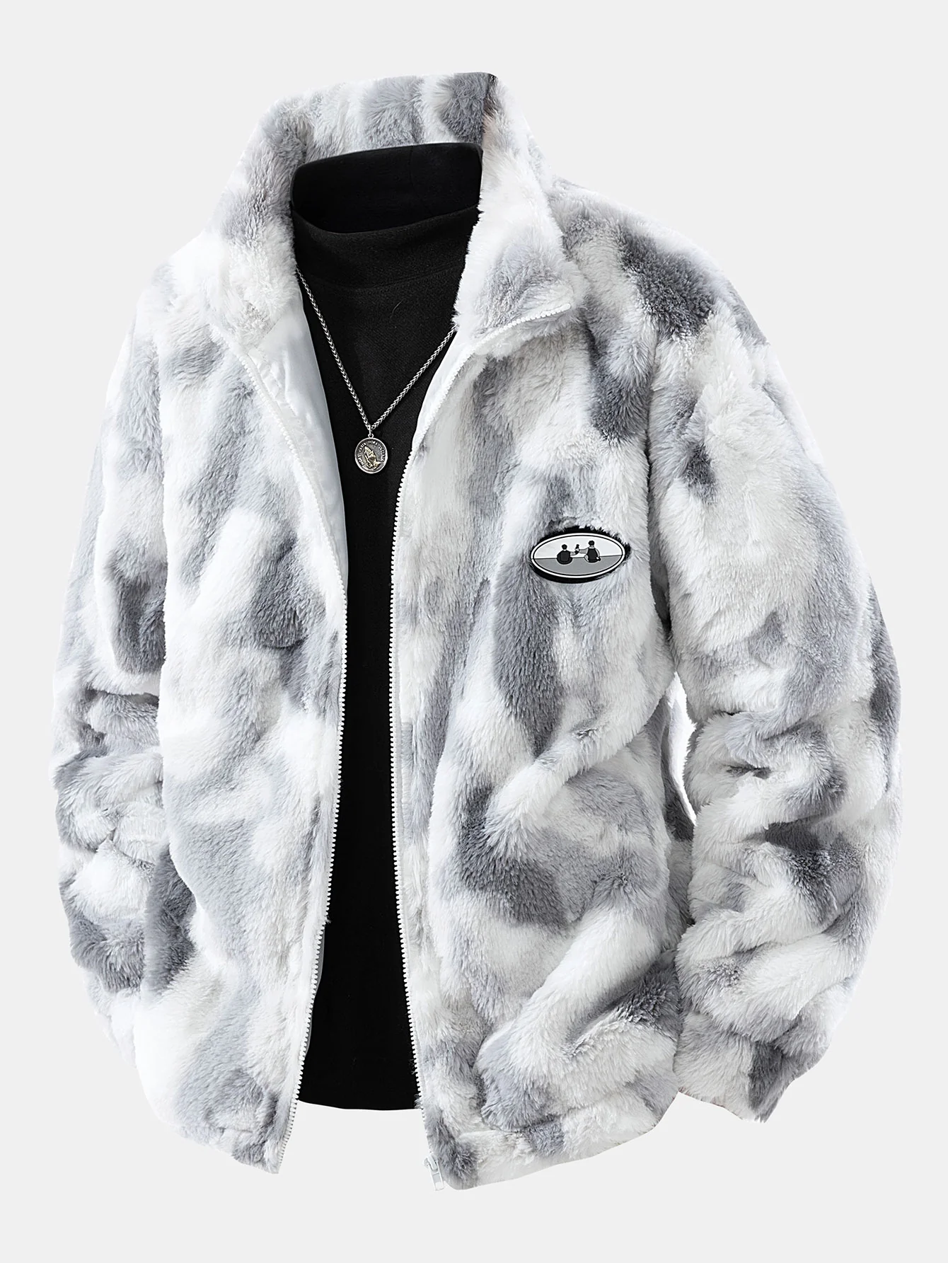 Kunstpelz Reißverschlussjacke - Image 3