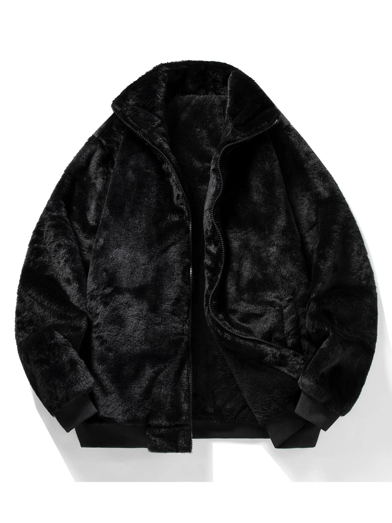 Faux Fur Zipper Jacket - Image 3