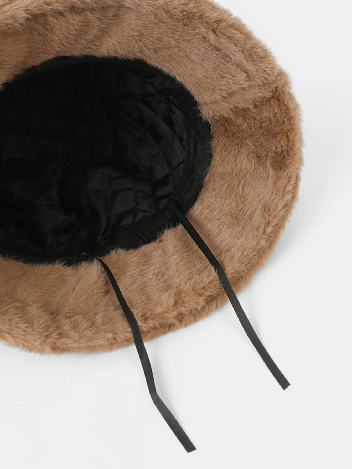 Faux Mink Fur Wide Brim Plush Bucket Hat - Image 7