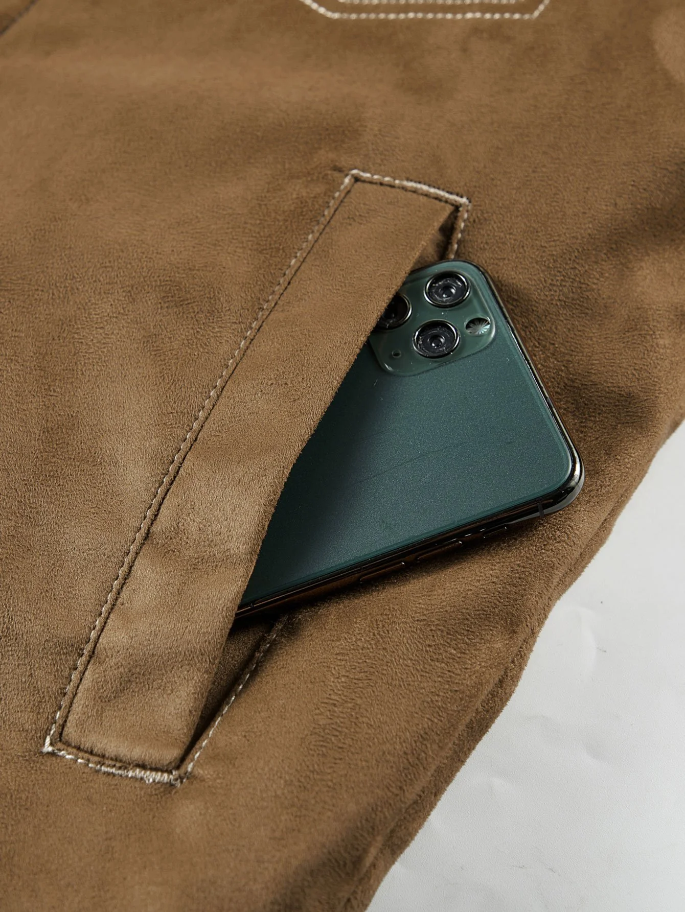 Faux-Suede Teddy gefütterte Utility-Jacke - Image 11