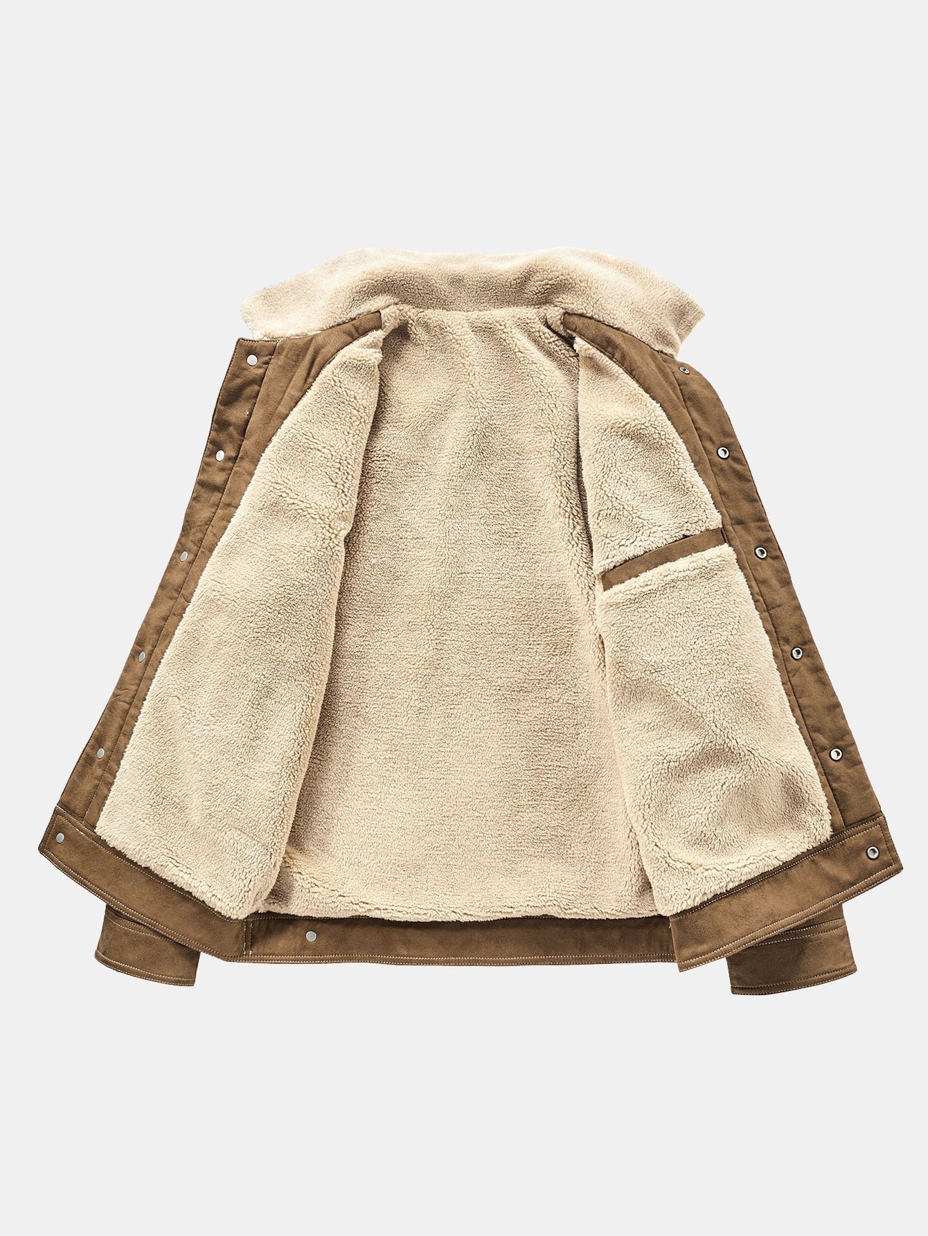 Faux-Suede Teddy gefütterte Utility-Jacke - Image 5