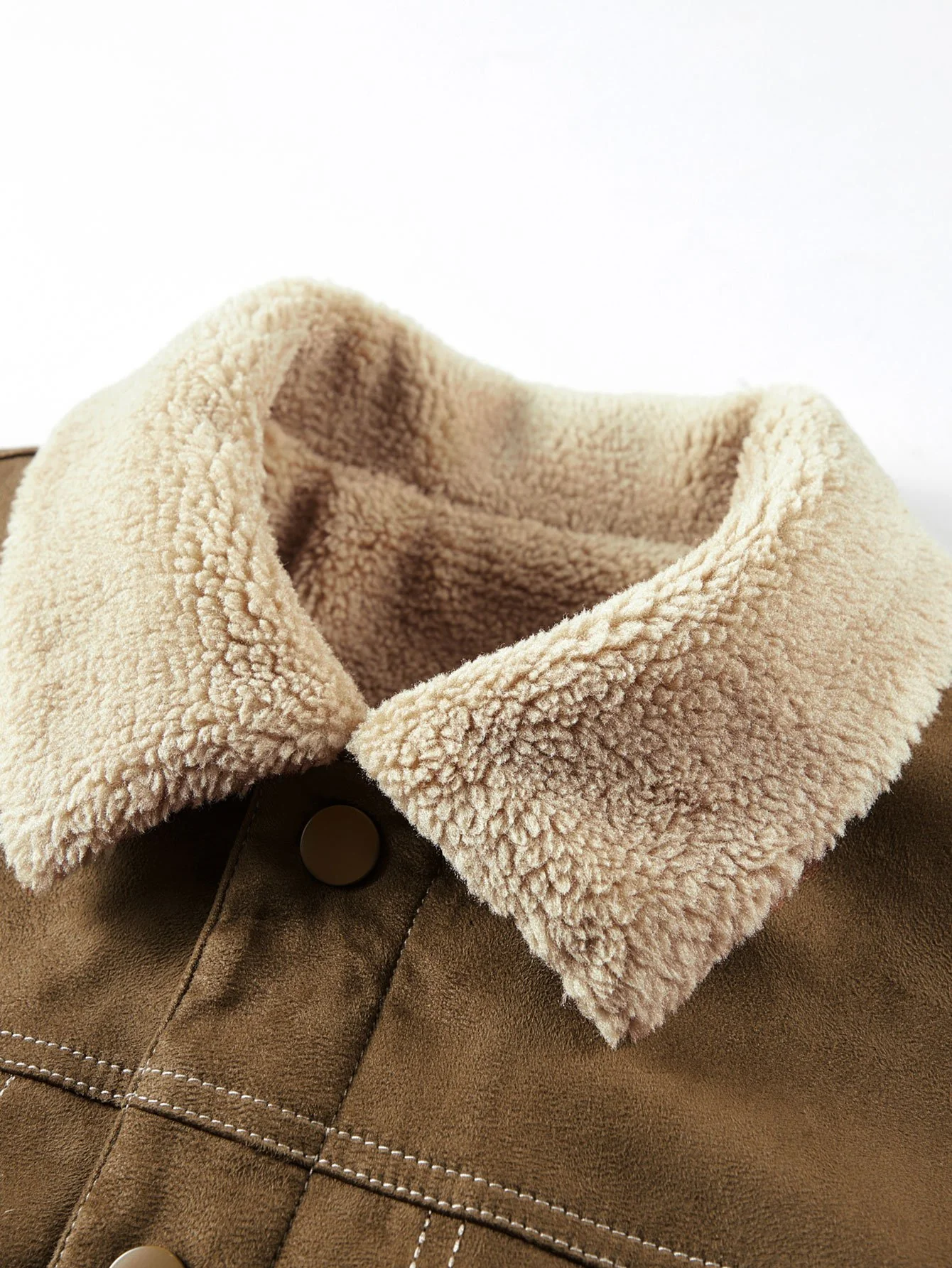 Faux-Suede Teddy gefütterte Utility-Jacke - Image 7
