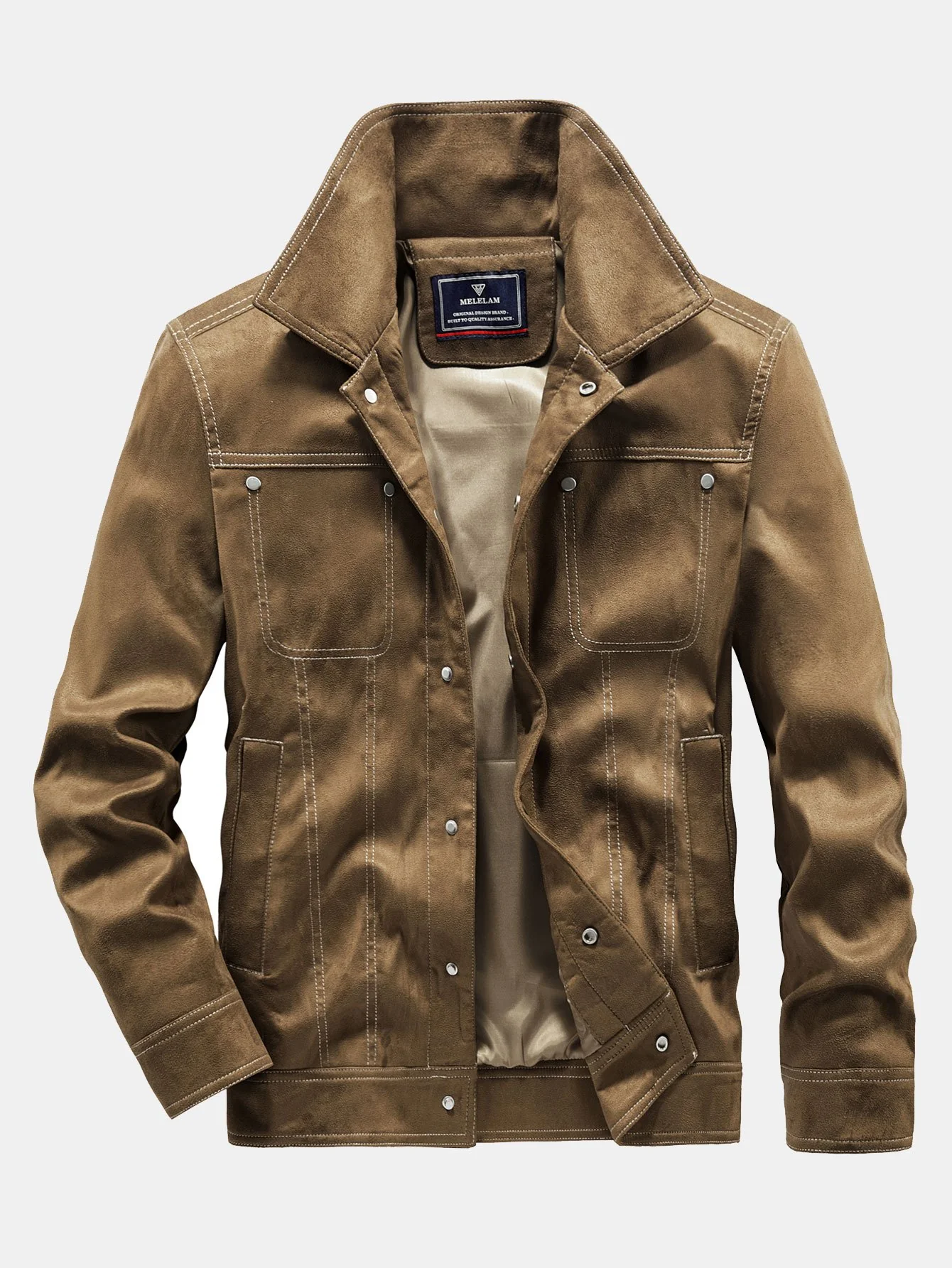 Faux-Suede Utility-Jacke