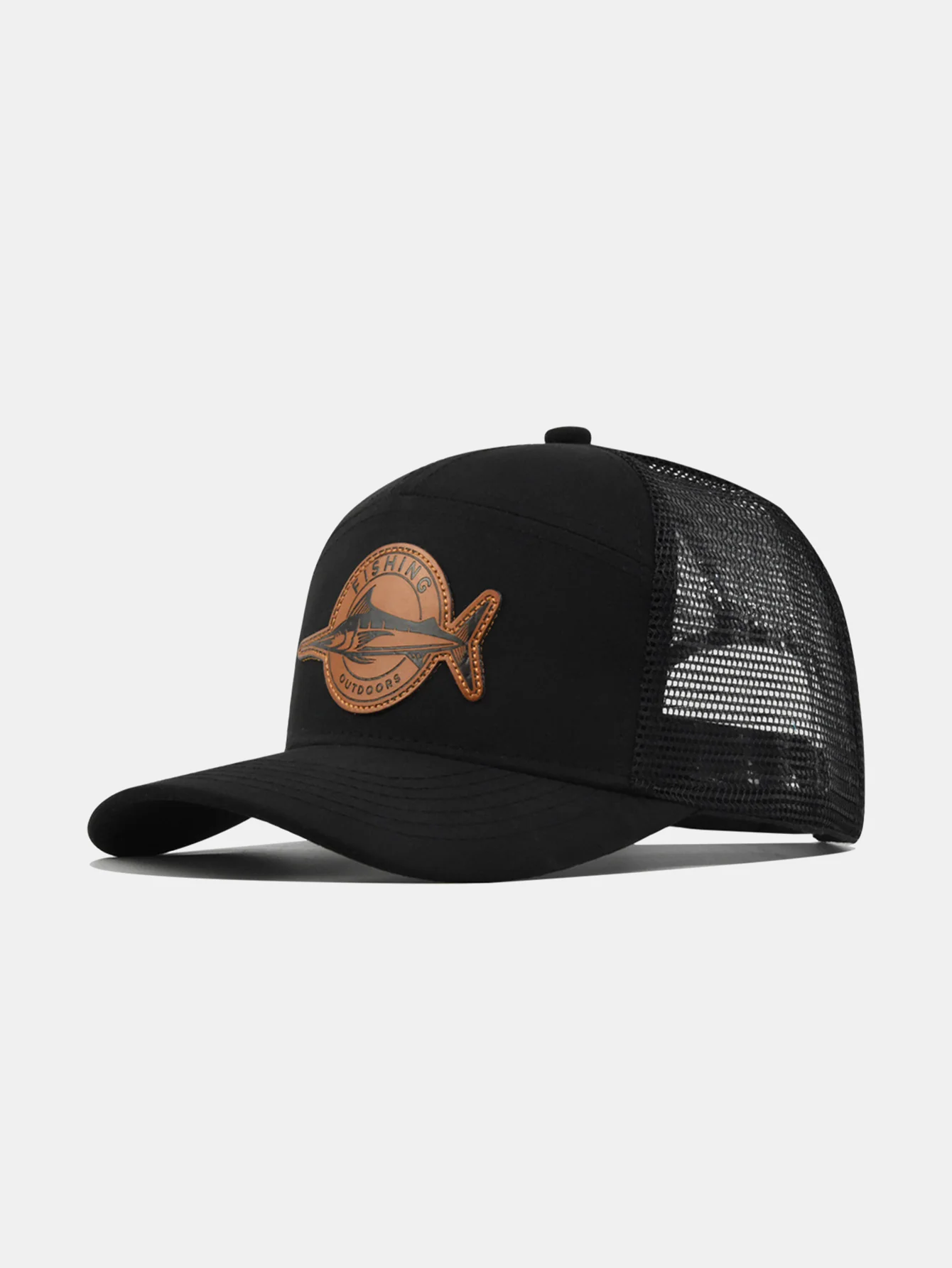 Fish-shaped Logo Truck Hat With Breathable Mesh Back Hood - Image 2