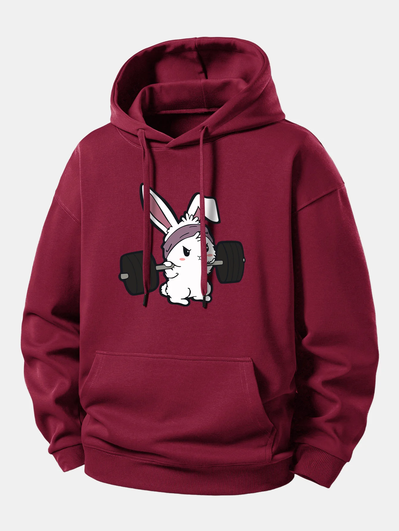 Fitness Rabbit Print Relax Fit Hoodie - Image 6