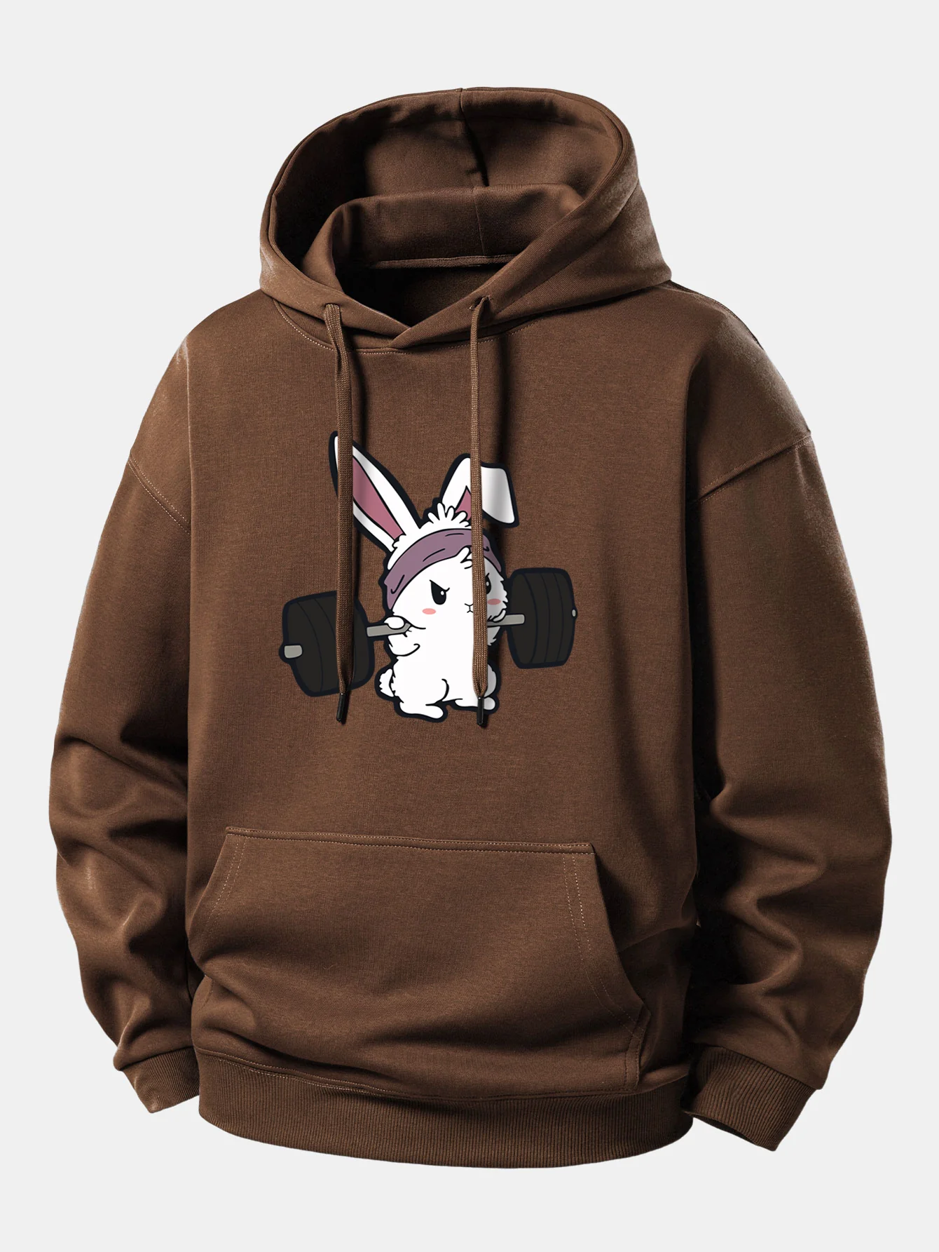 Fitness Rabbit Print Relax Fit Hoodie - Image 8