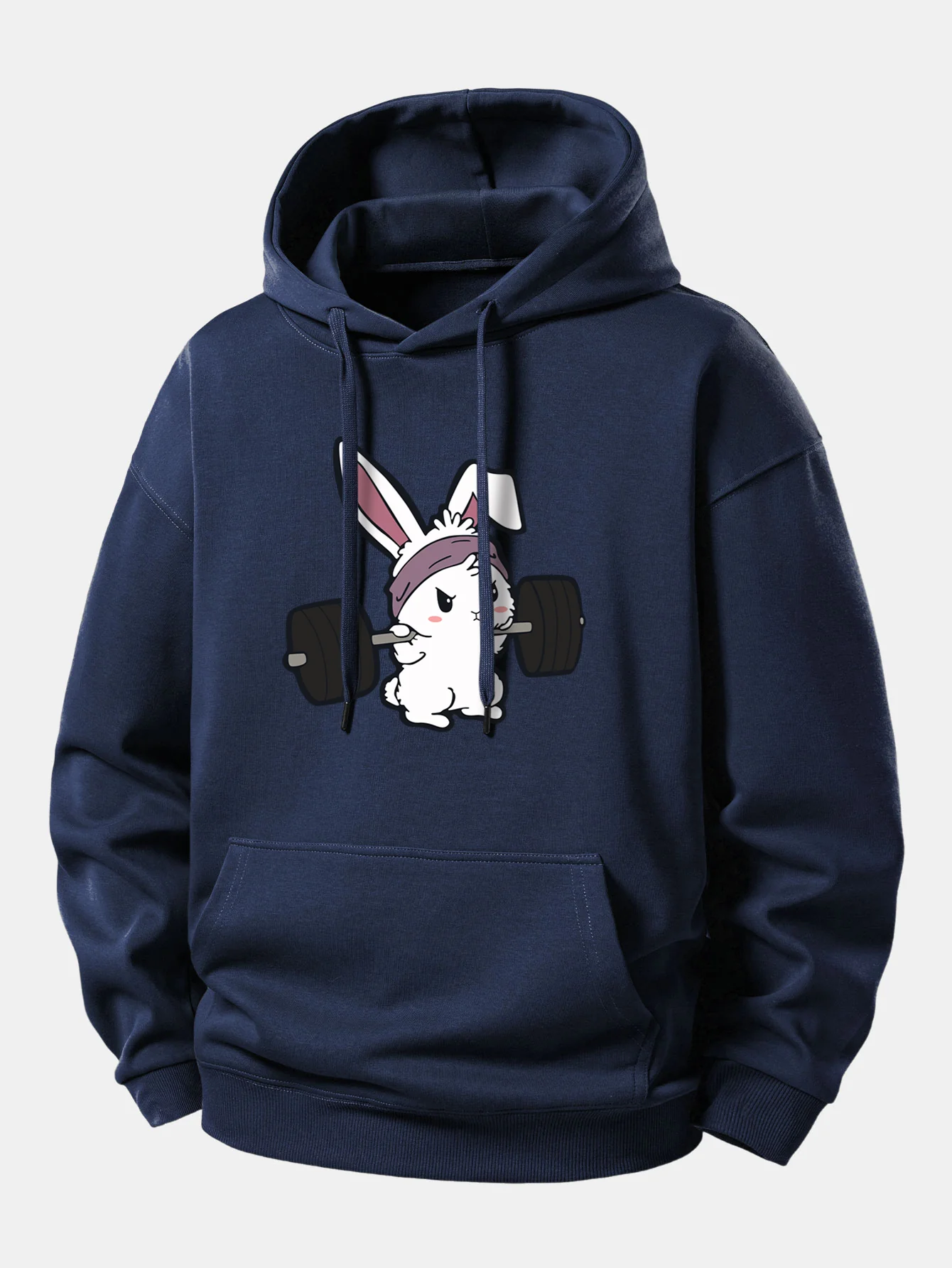 Fitness Rabbit Print Relax Fit Hoodie - Image 9