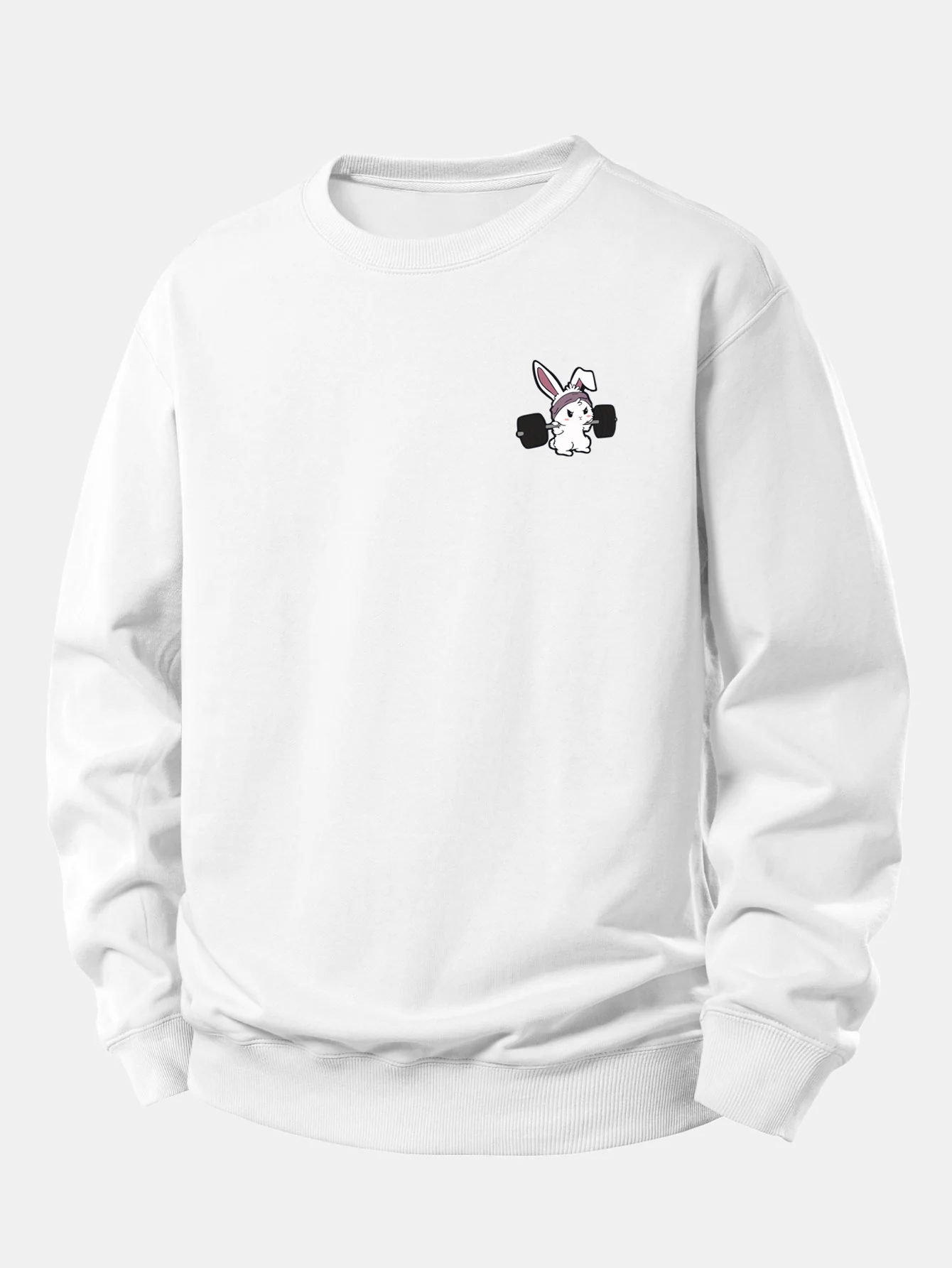 Fitness Rabbit Print Relax Fit Sweatshirt - Image 2