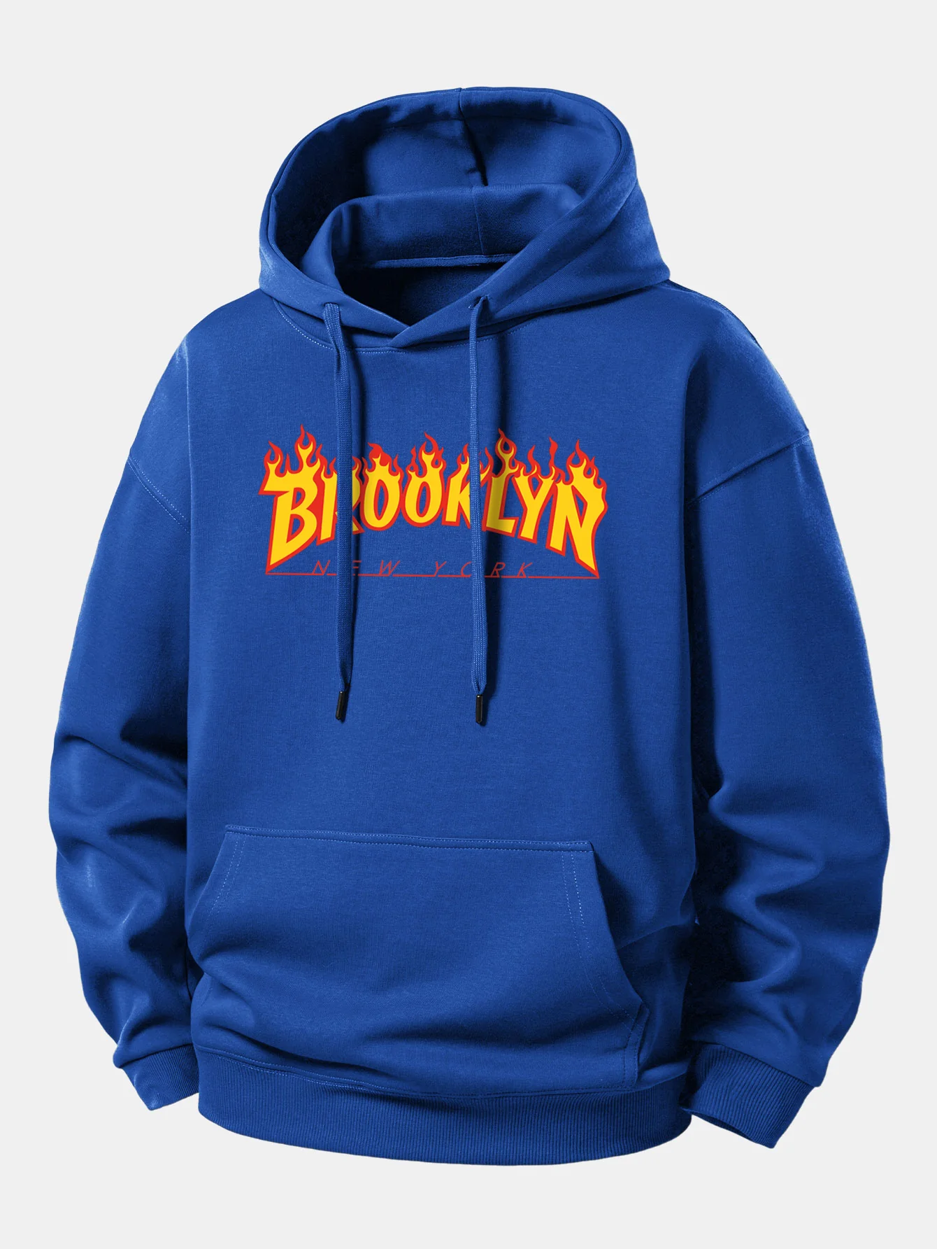 Flame Brooklyn Print Relax Fit Hoodie - Image 10