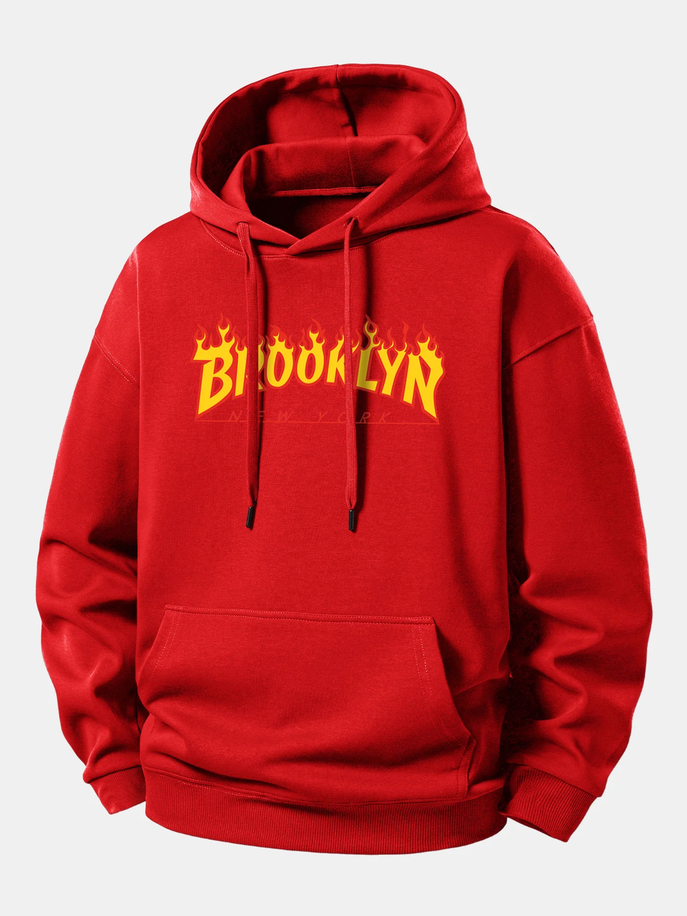 Flame Brooklyn Print Relax Fit Hoodie - Image 11