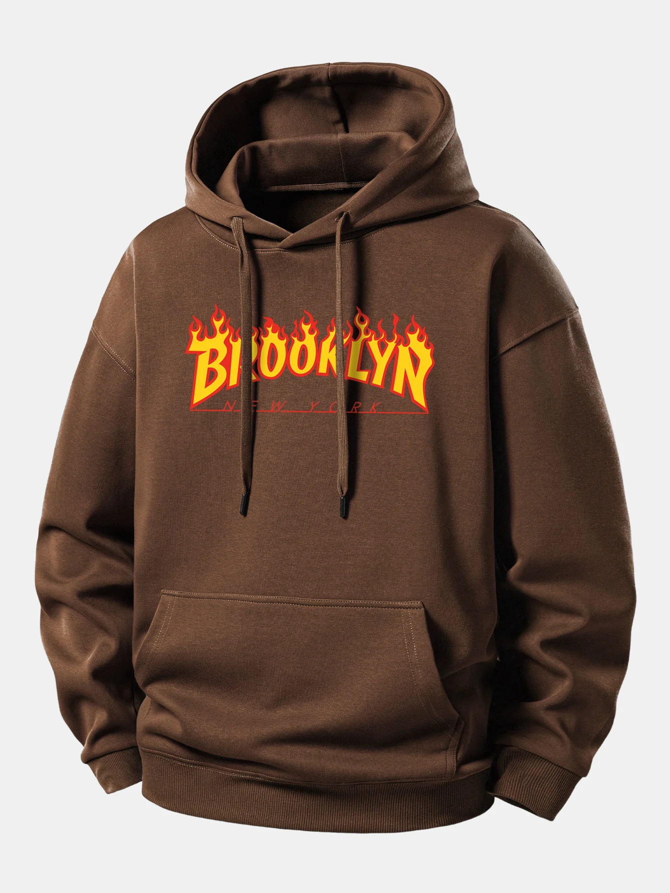 Flame Brooklyn Print Relax Fit Hoodie - Image 2