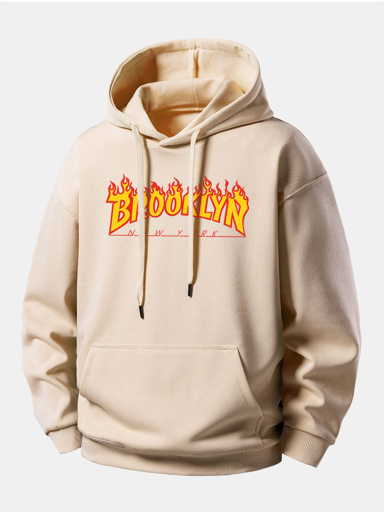 Flame Brooklyn Print Relax Fit Hoodie - Image 4
