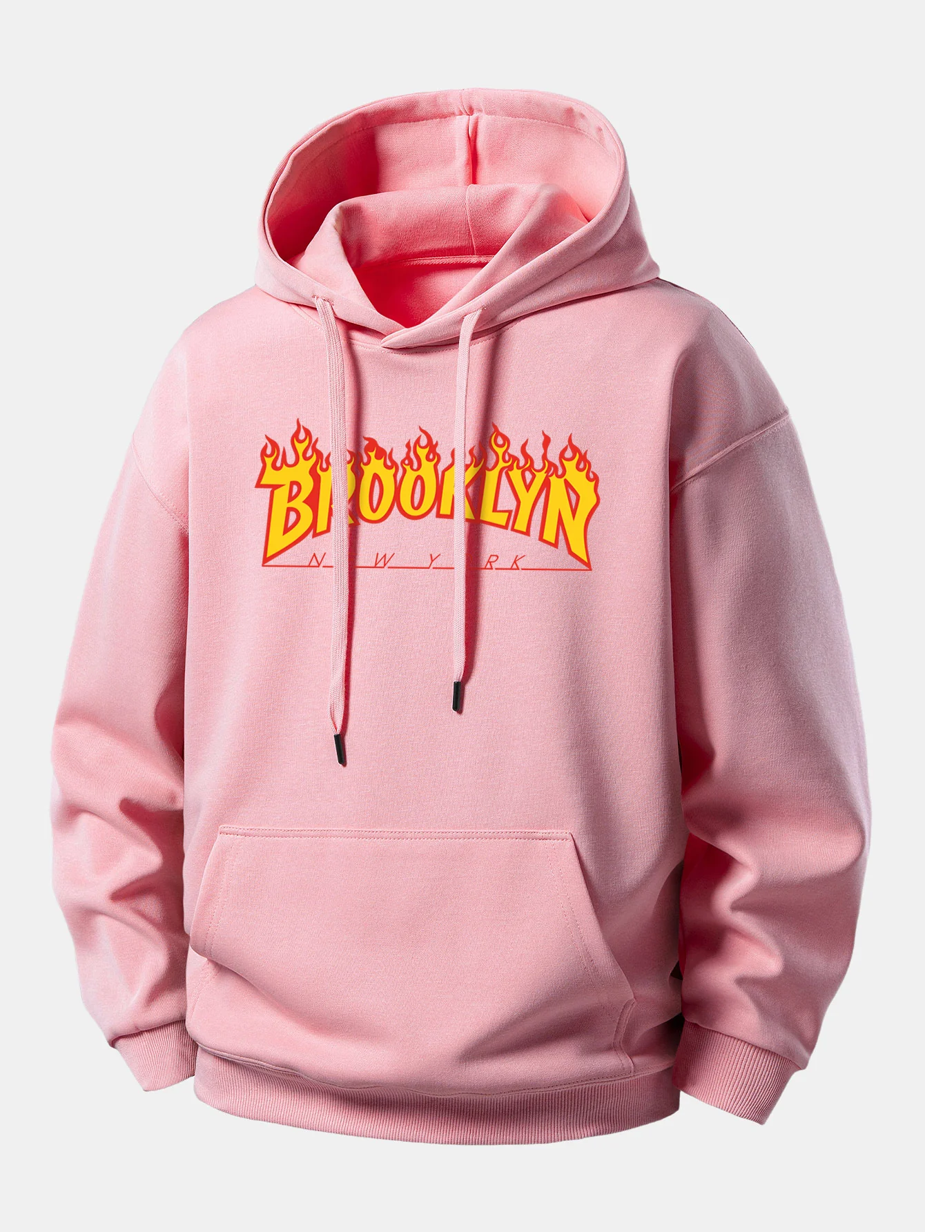 Flame Brooklyn Print Relax Fit Hoodie - Image 5
