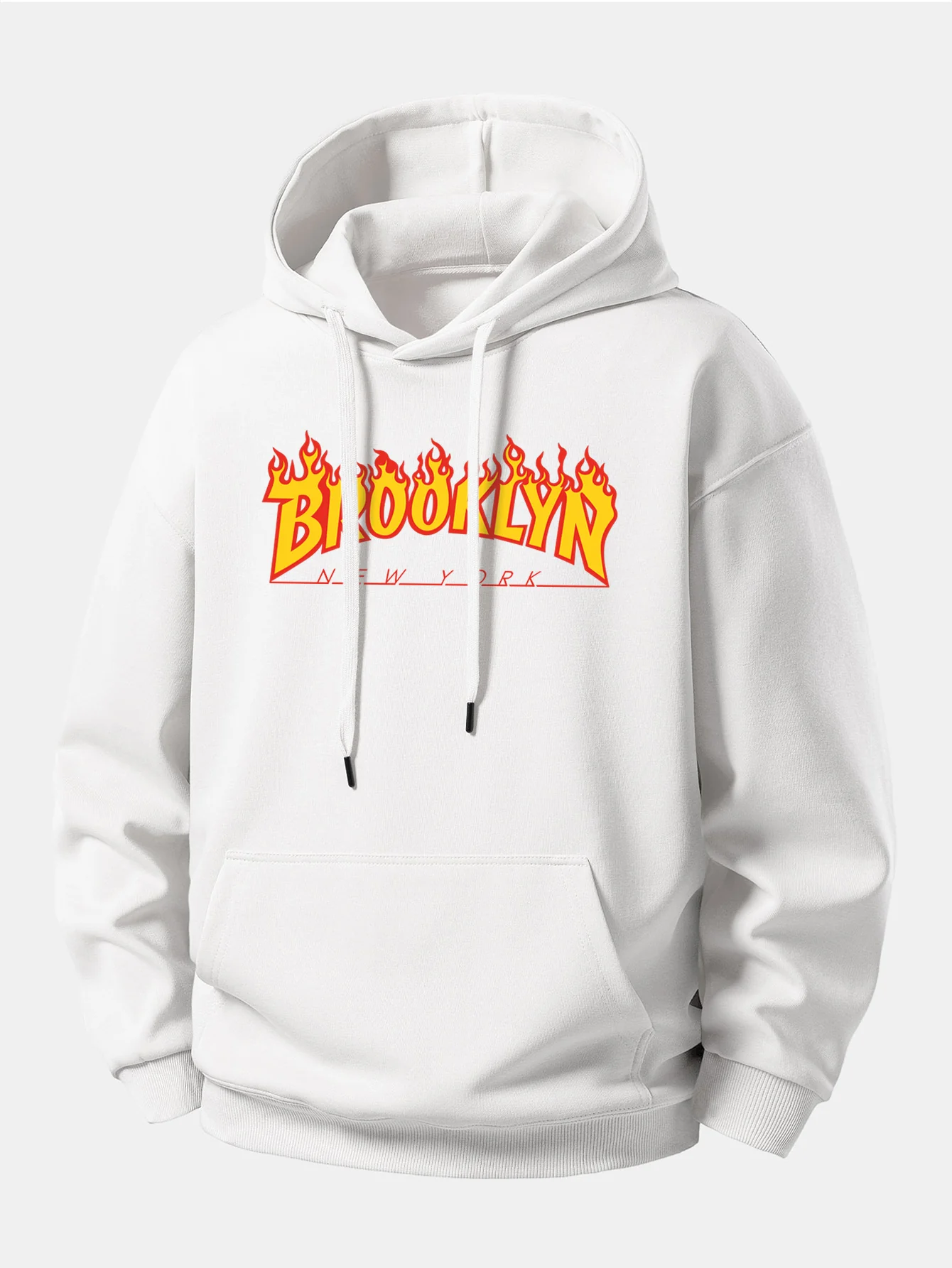 Flame Brooklyn Print Relax Fit Hoodie - Image 6