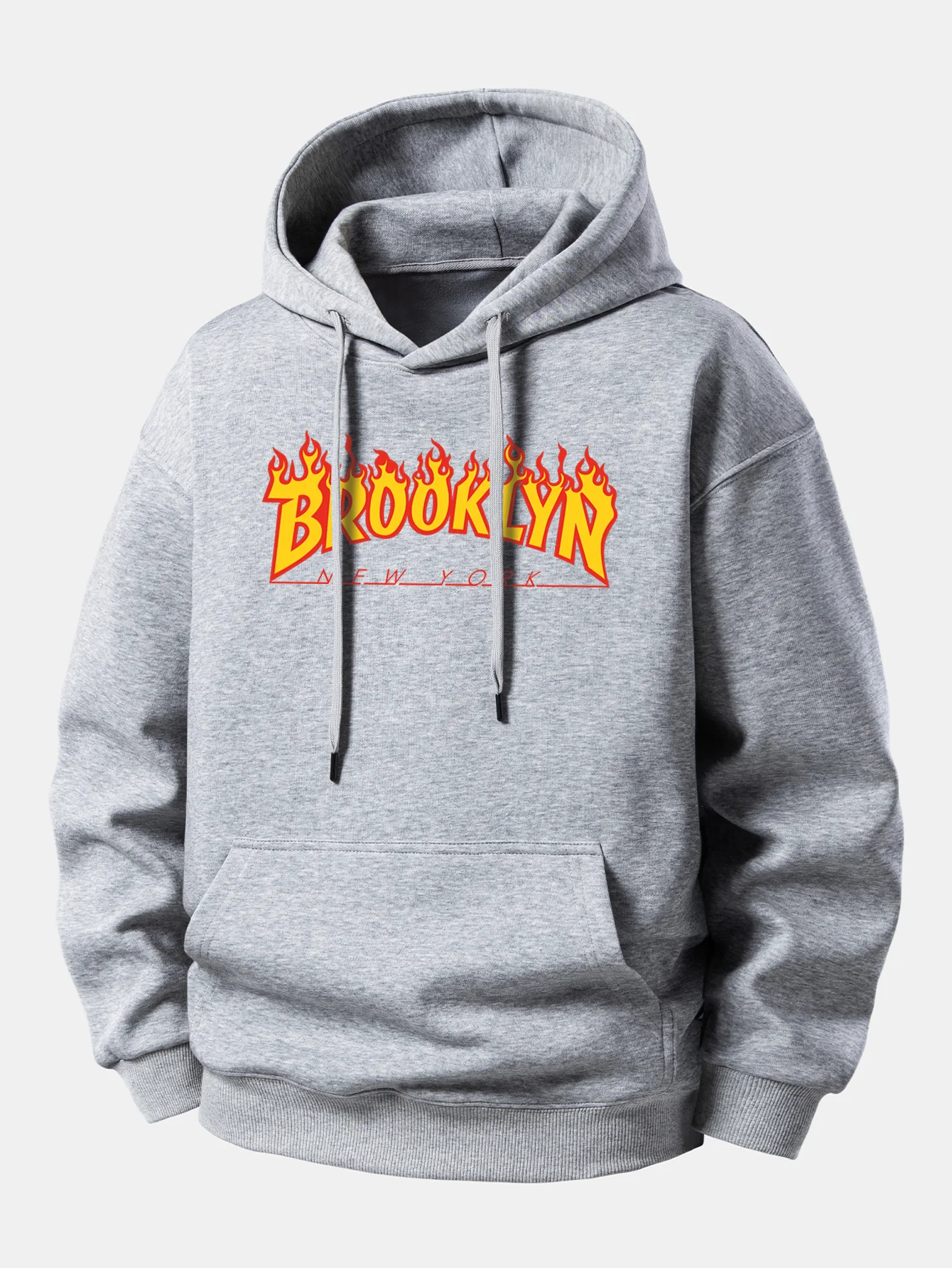 Flame Brooklyn Print Relax Fit Hoodie - Image 7