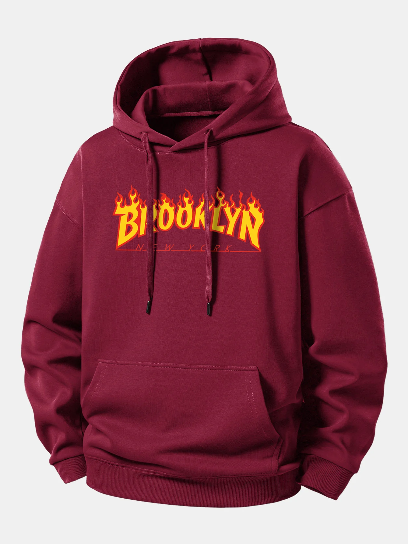 Flame Brooklyn Print Relax Fit Hoodie - Image 8