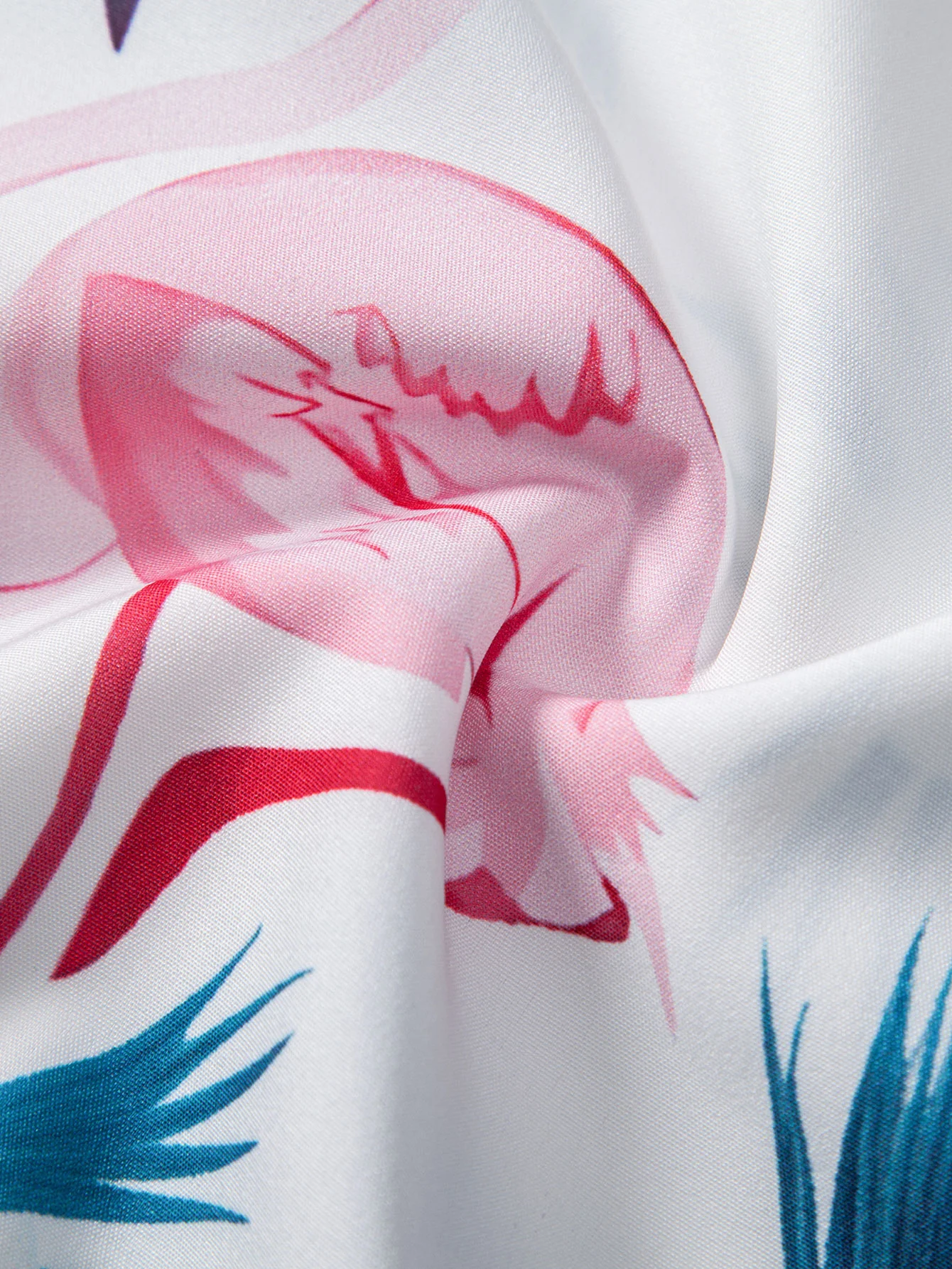 Flamingo-Blattdruck Hemd mit Knöpfen & Badehose - Image 10