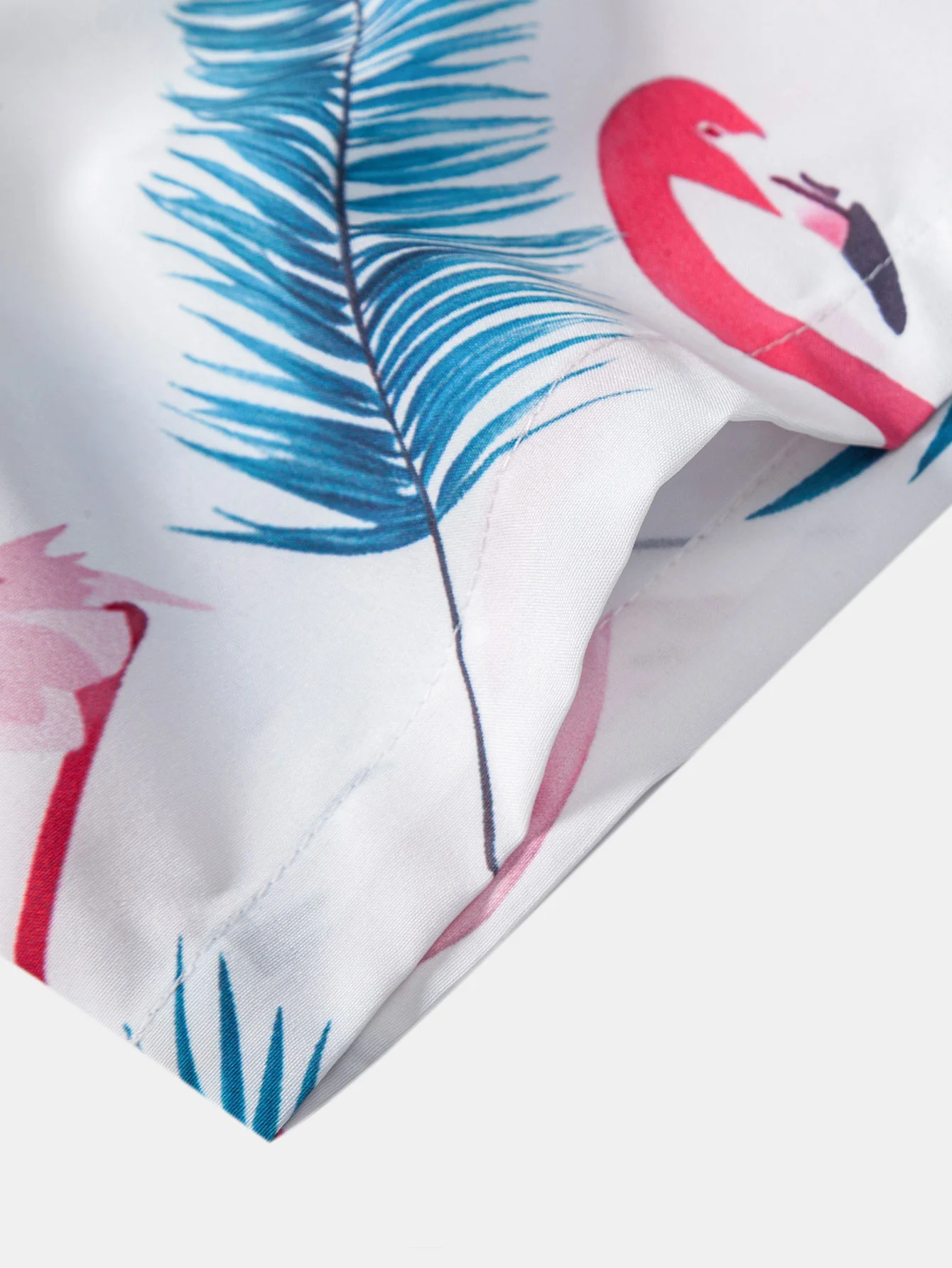 Flamingo-Blattdruck Hemd mit Knöpfen & Badehose - Image 9