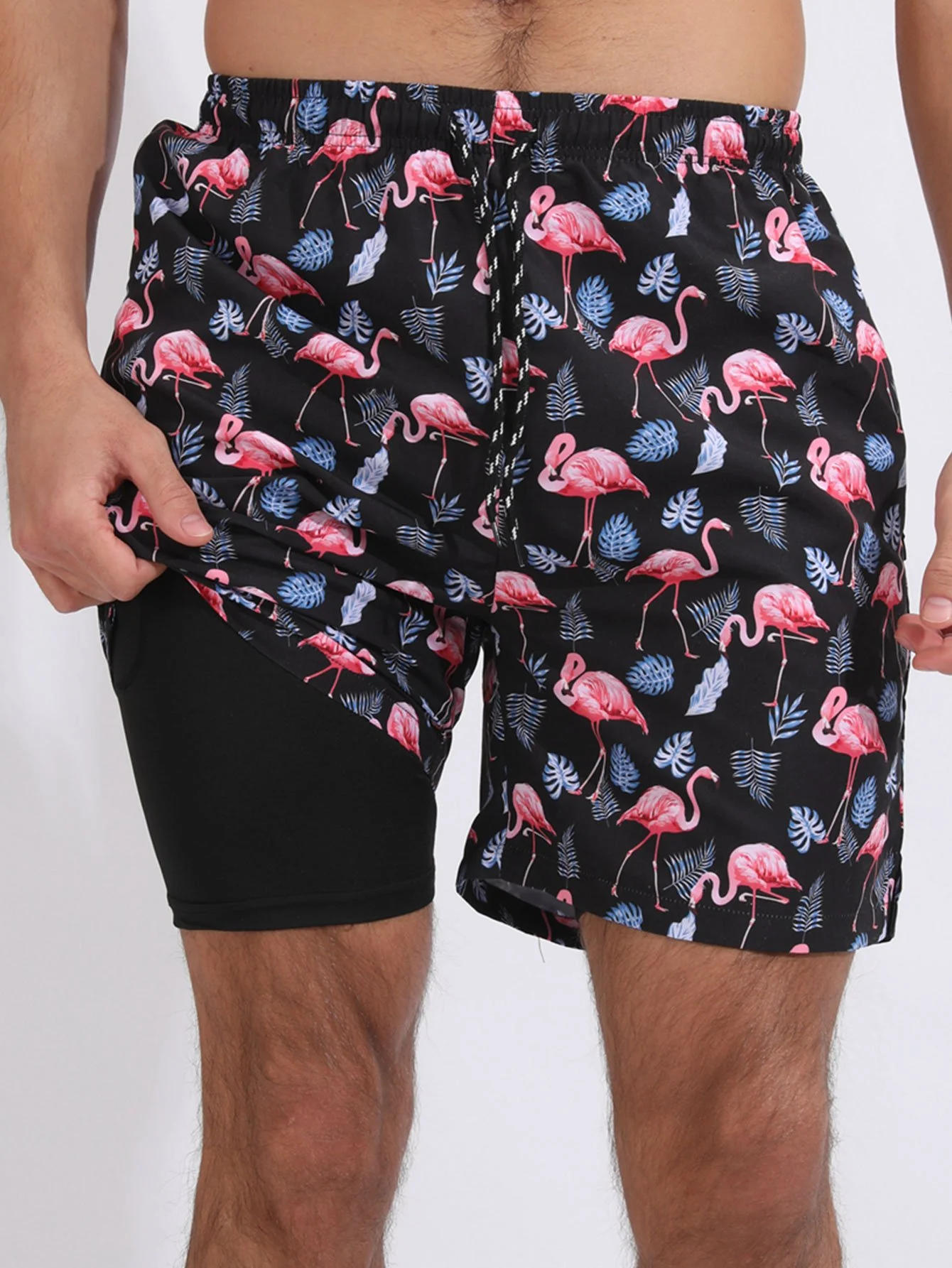 Flamingo-Print Badehose mit Kompressionsfutter - Image 2