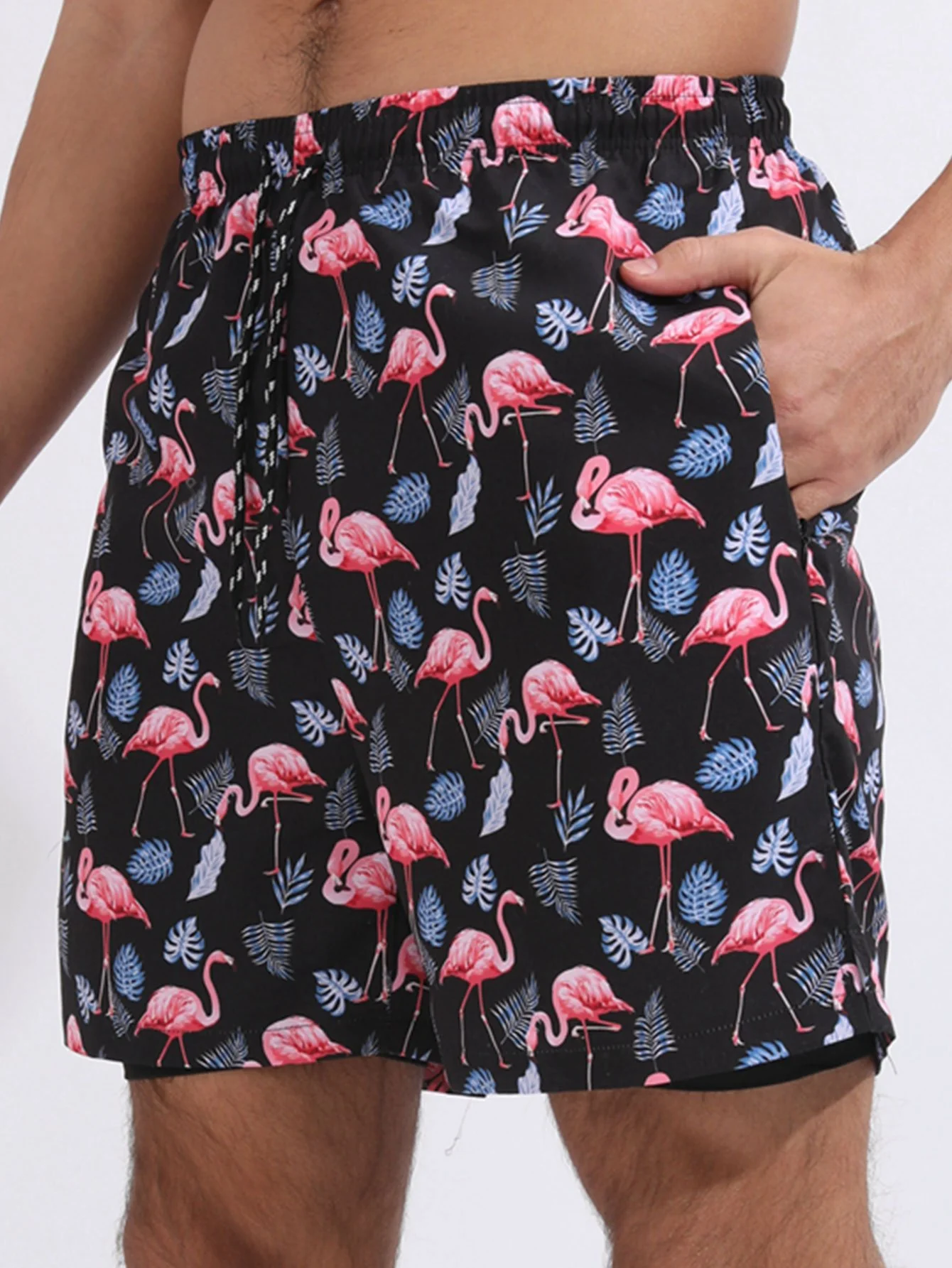Flamingo-Print Badehose mit Kompressionsfutter - Image 3