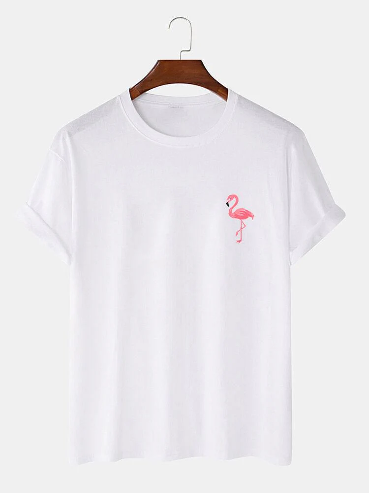 Flamingo-Print-T-Shirt - Image 2