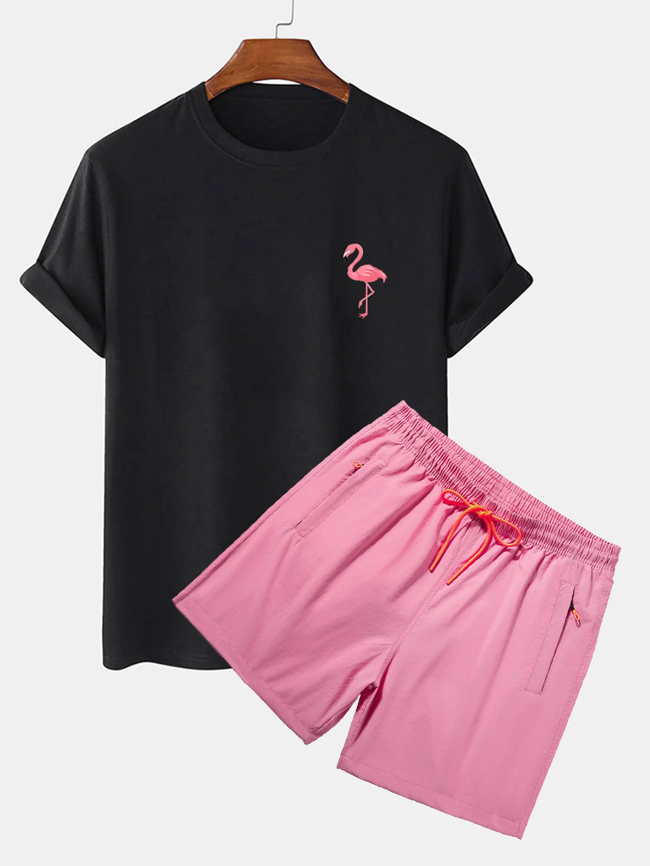 Flamingo-Print T-Shirt & Badehose