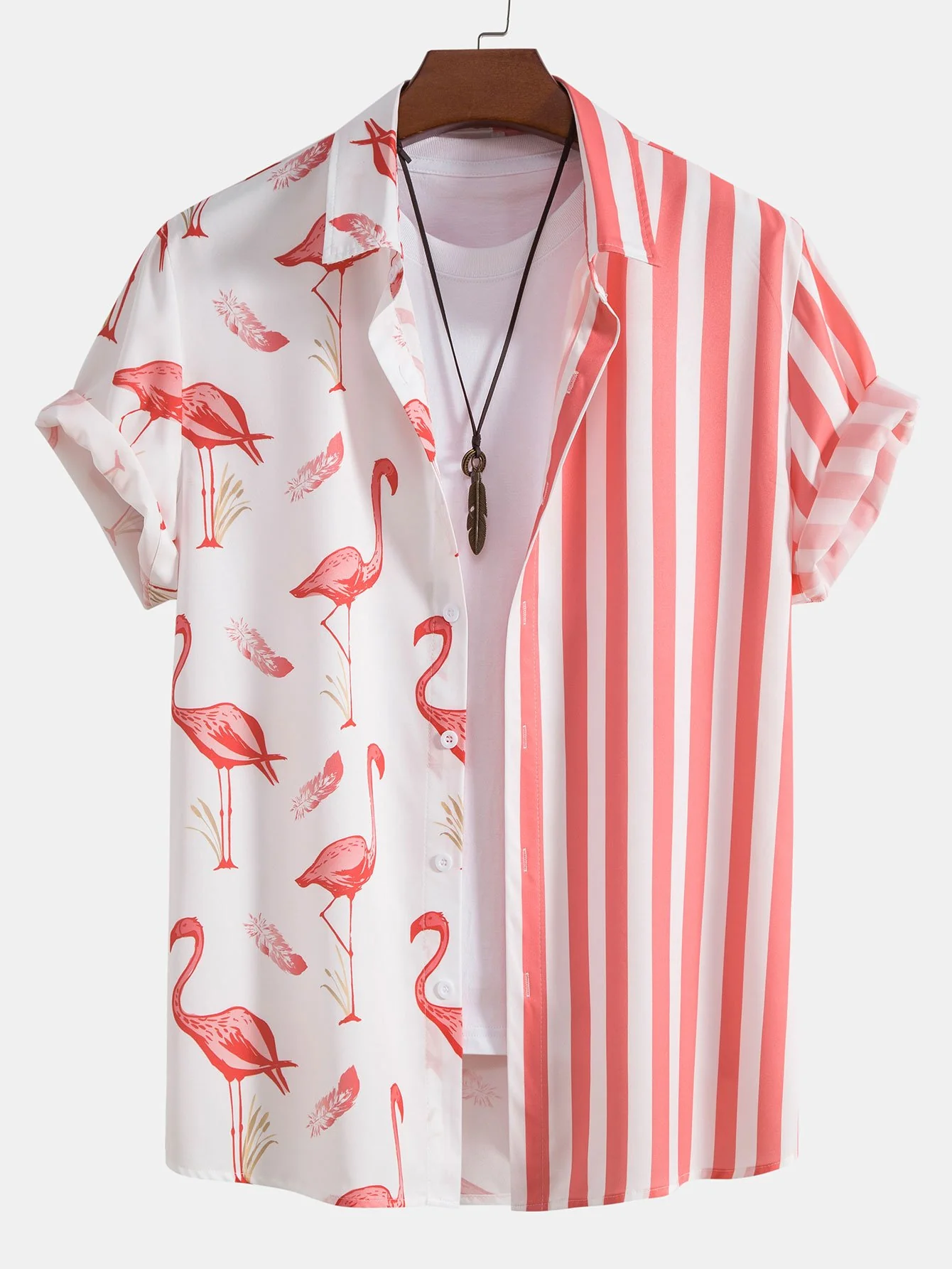 Flamingo Streifenpanel Hemd