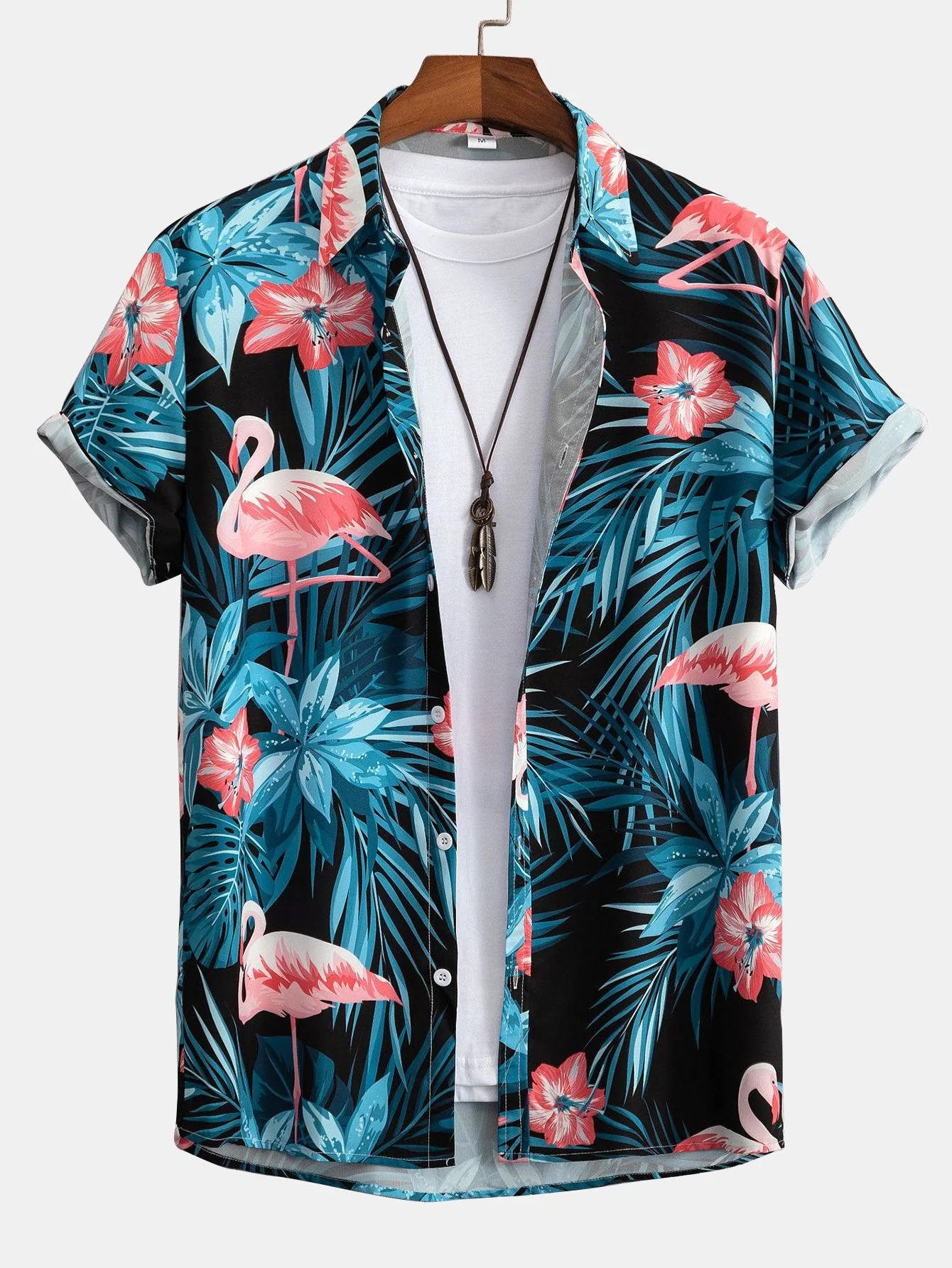 Flamingo Tropenprint Button-Up-Hemd & kurze Schwimmshorts - Image 4