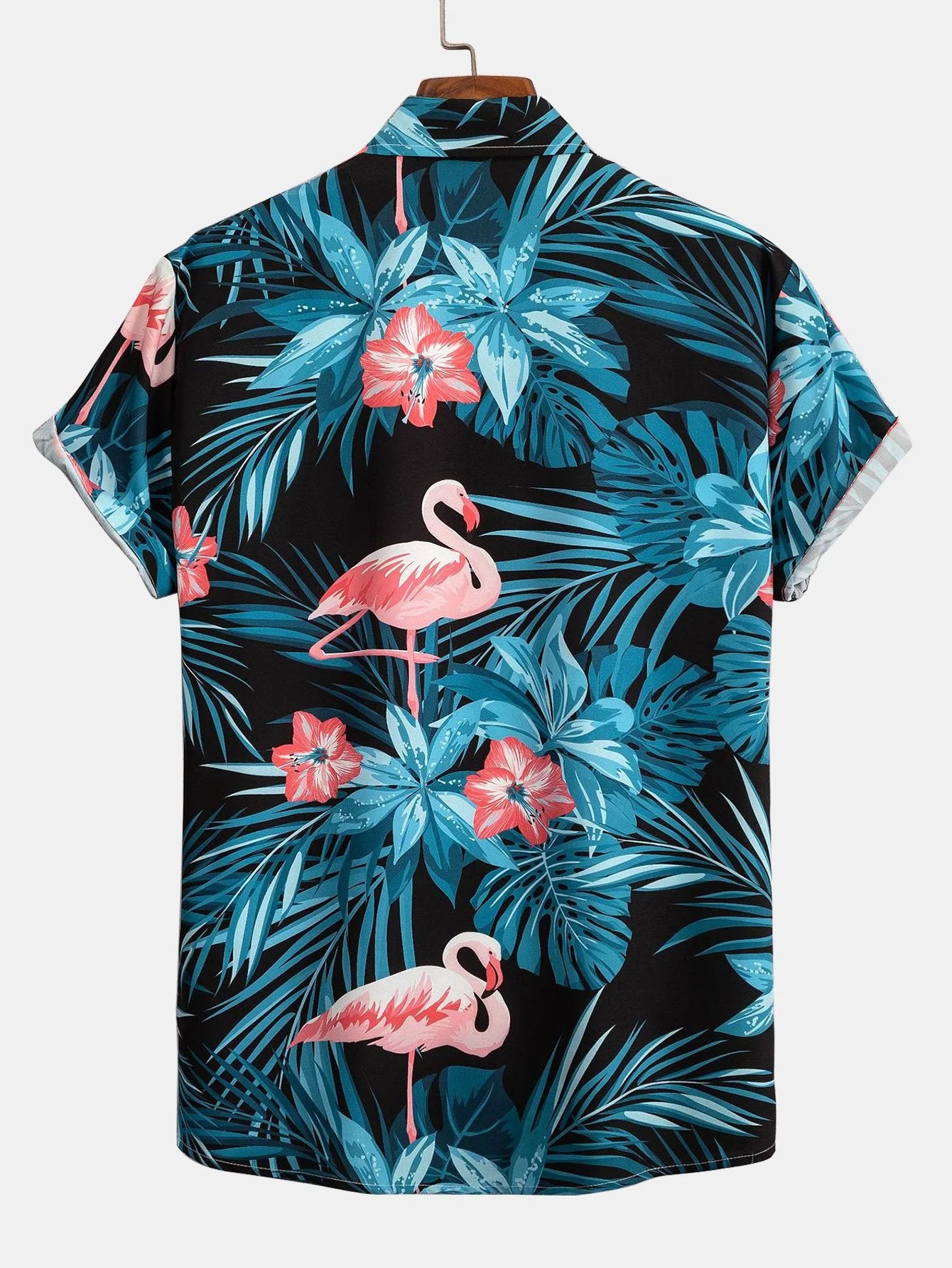 Flamingo Tropenprint Button-Up-Hemd & kurze Schwimmshorts - Image 5