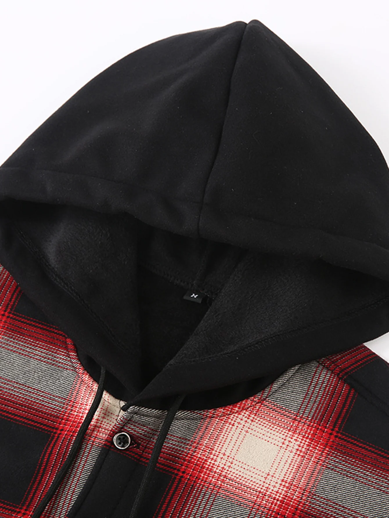 Flanell Fleece Gefüttertes Hemd mit Knöpfen und Kapuze - Image 8