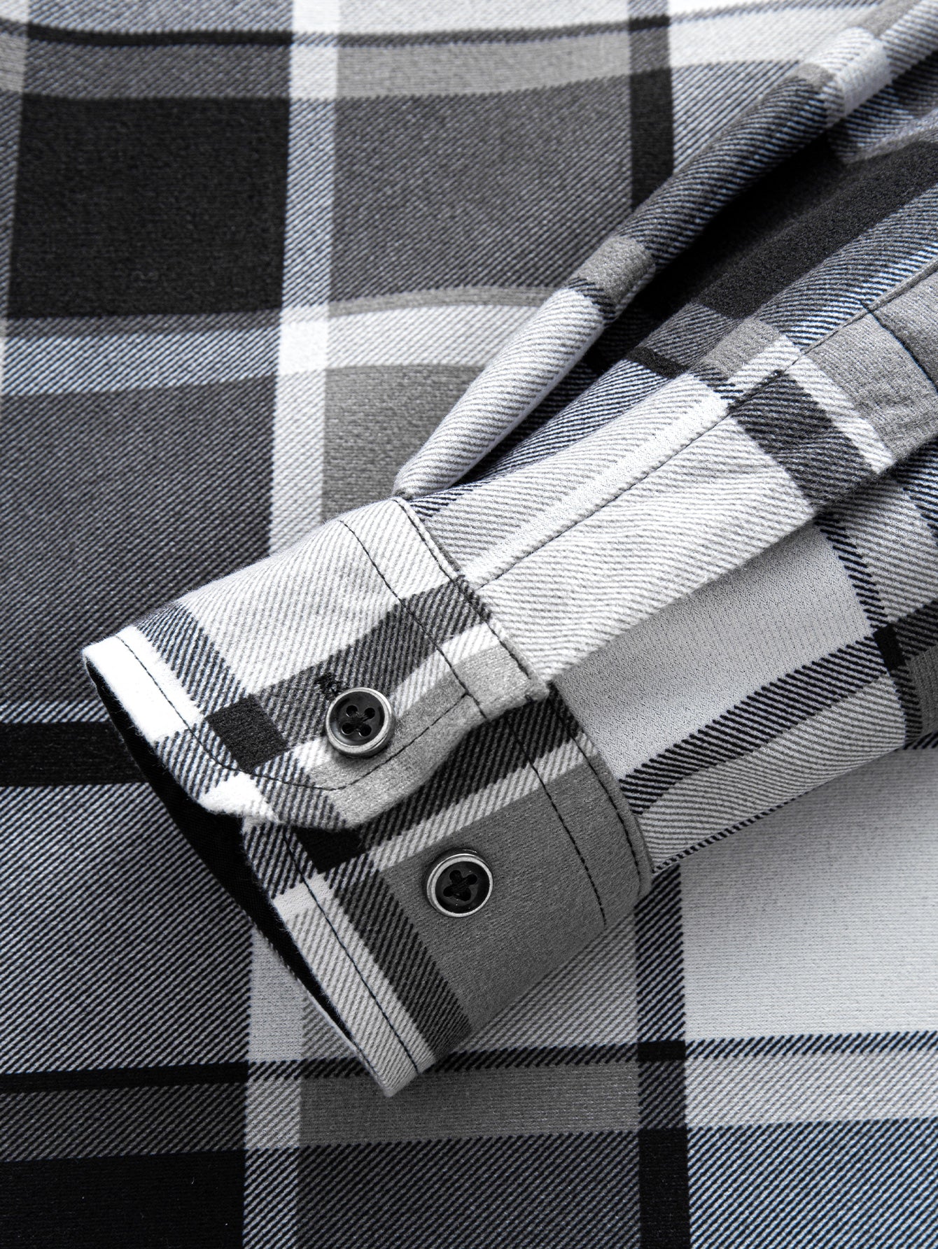 Flanell Fleece Gefüttertes Kapuzenhemd mit Knöpfen - Image 14