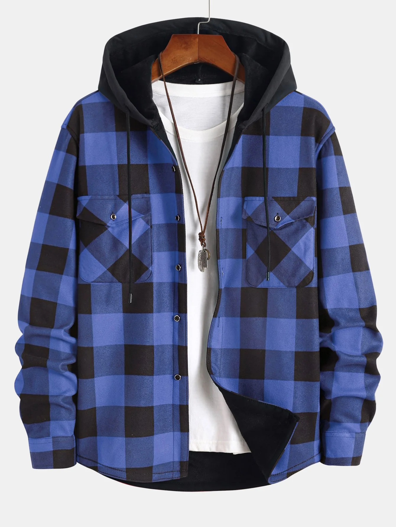 Flanell-Fleece gefüttertes Kapuzenshirt - Image 4