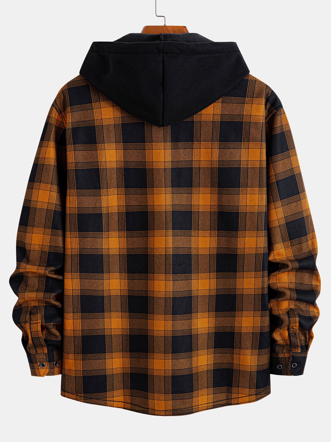 Flanell-Fleece-gefüttertes Kapuzenhemd mit Taschen - Image 2