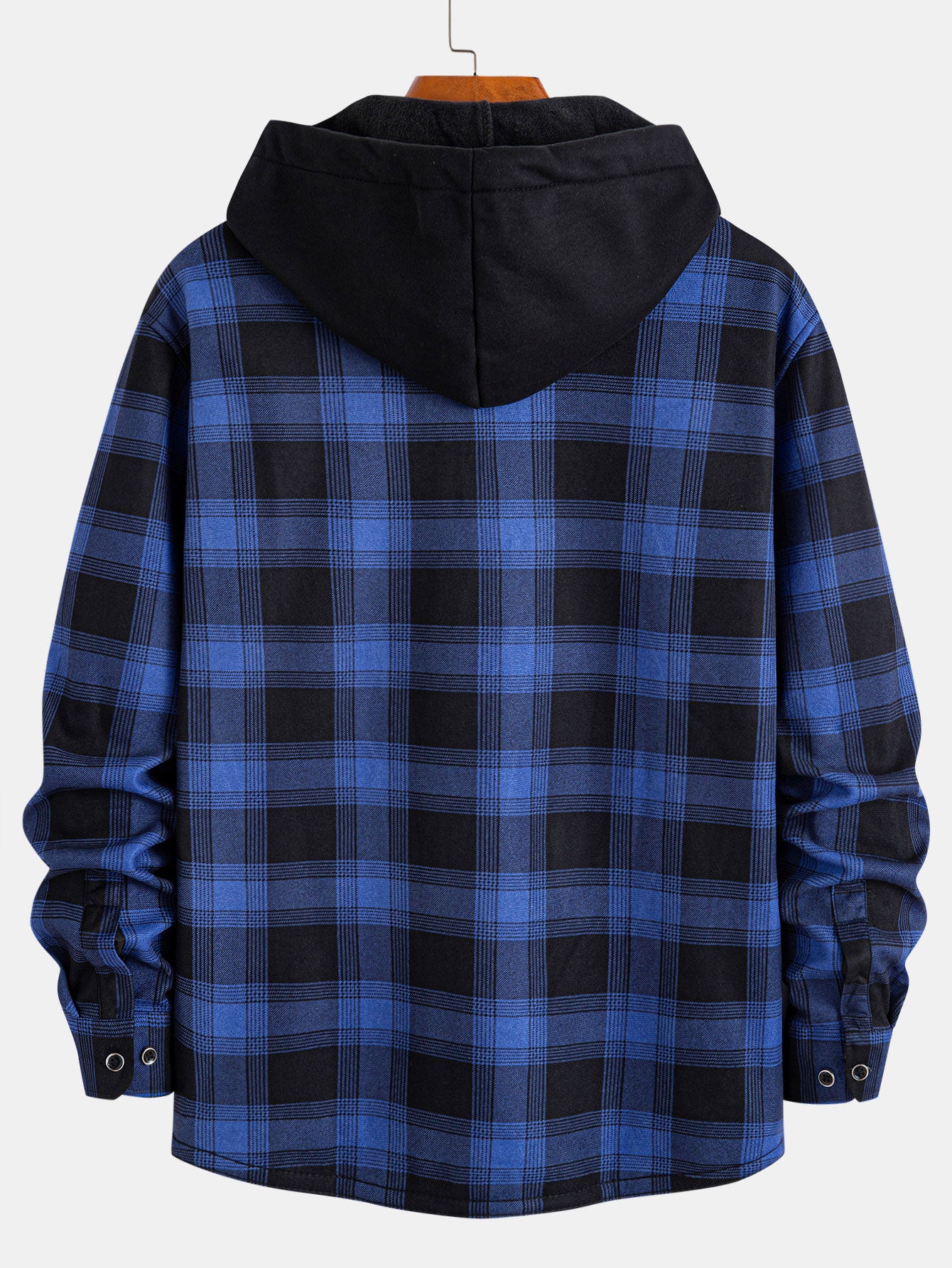 Flanell-Fleece-gefüttertes Kapuzenhemd mit Taschen - Image 6