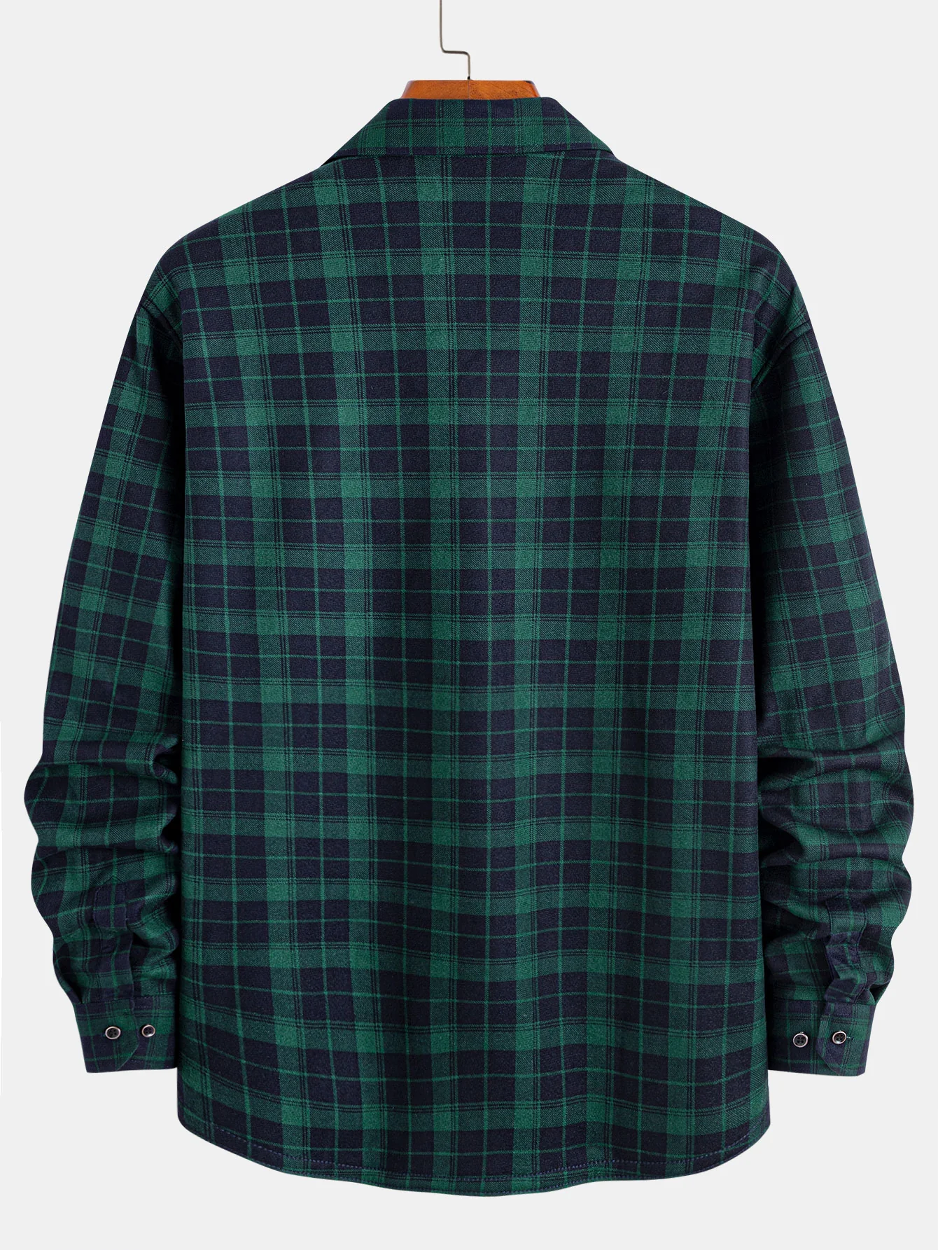 Flanell Fleece Gefüttertes Kariertes Hemd mit Knöpfen - Image 2