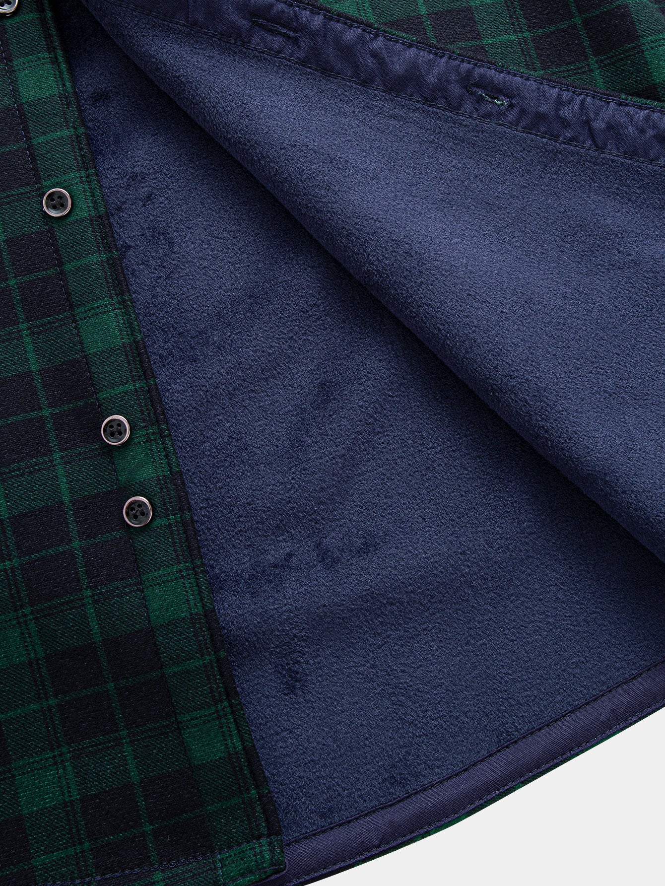 Flanell Fleece Gefüttertes Kariertes Hemd mit Knöpfen - Image 4