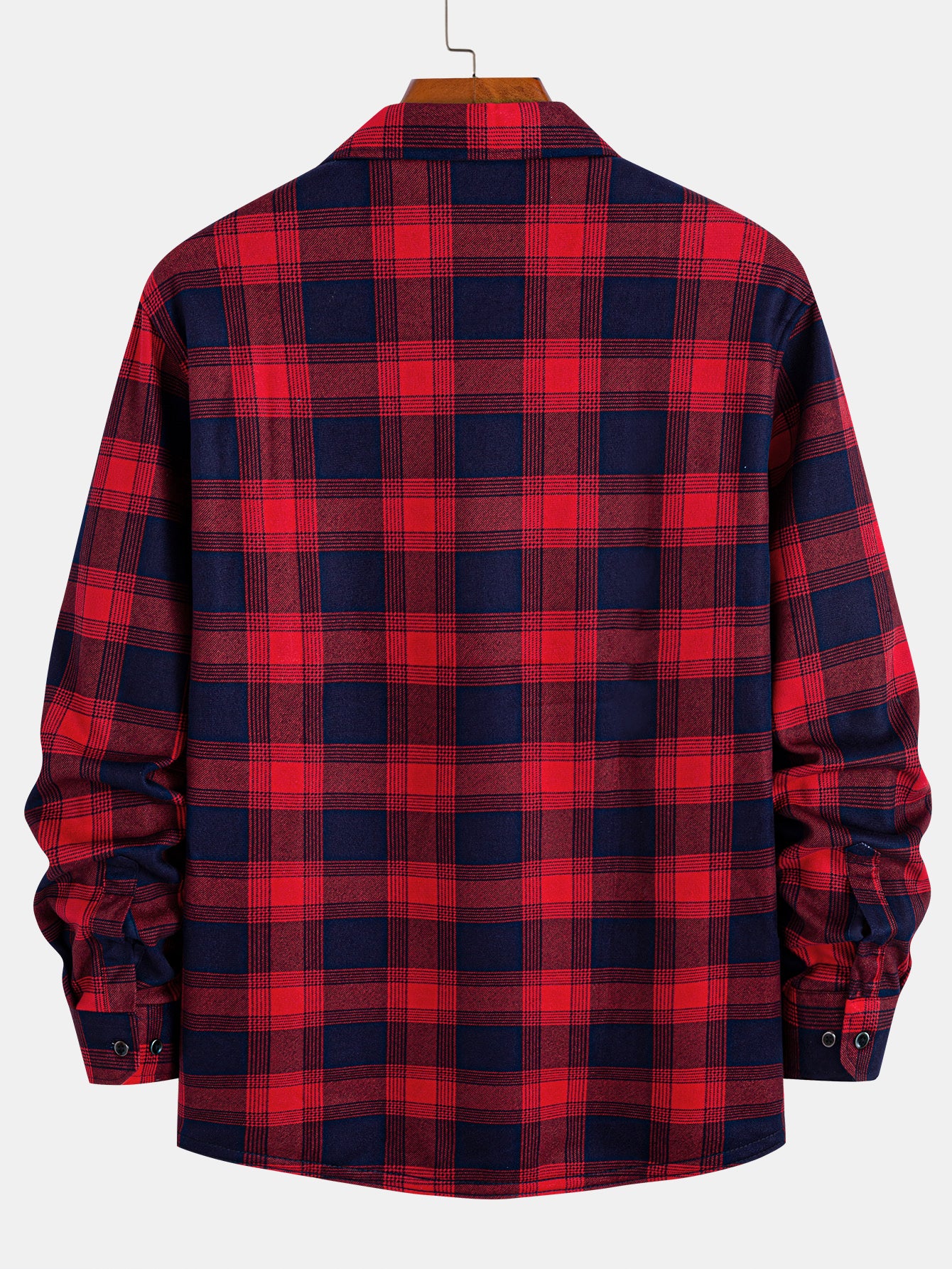 Flanell Fleece Gefüttertes Kariertes Hemd mit Knöpfen - Image 2