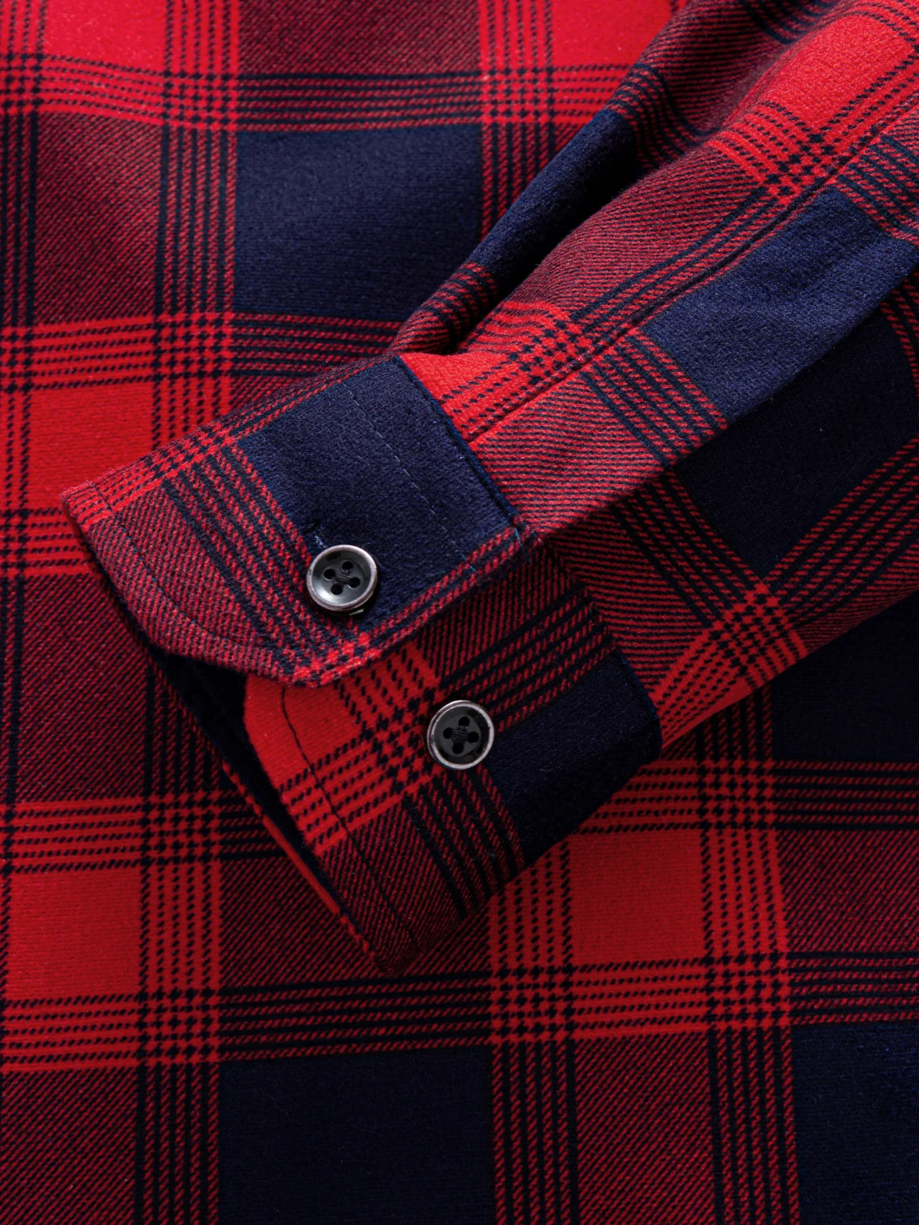Flanell Fleece Gefüttertes Kariertes Hemd mit Knöpfen - Image 5