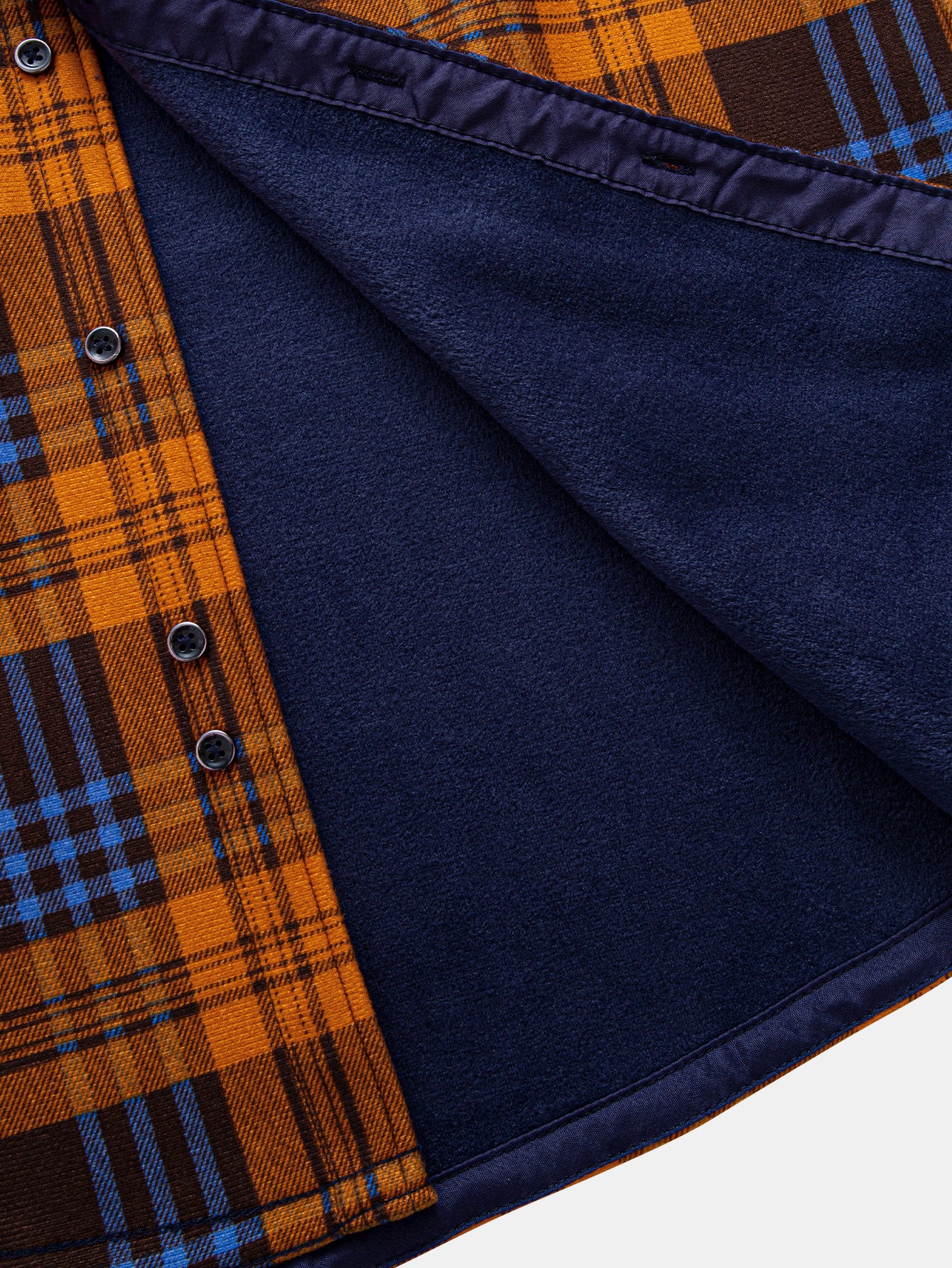 Flanell Fleece Gefüttertes Kariertes Hemd mit Knöpfen - Image 4