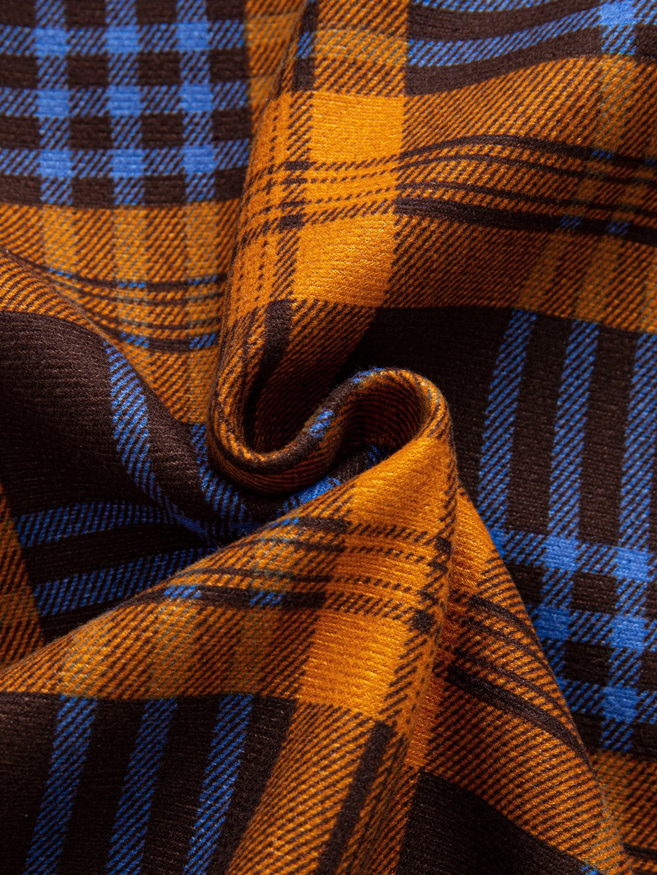 Flanell Fleece Gefüttertes Kariertes Hemd mit Knöpfen - Image 6