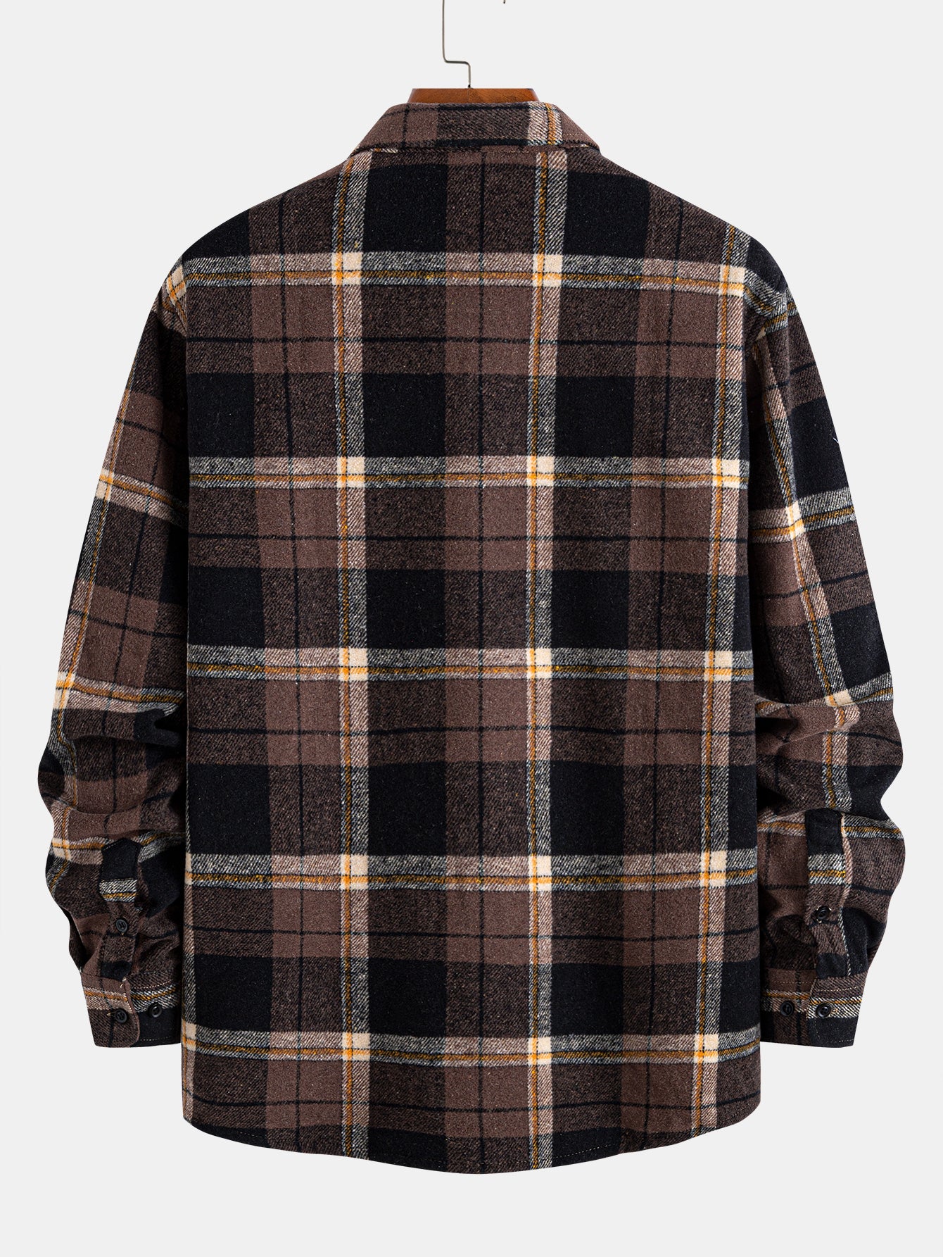 Flannel Fleece Lined Plaid Cotton Button Up Shirt - Image 3